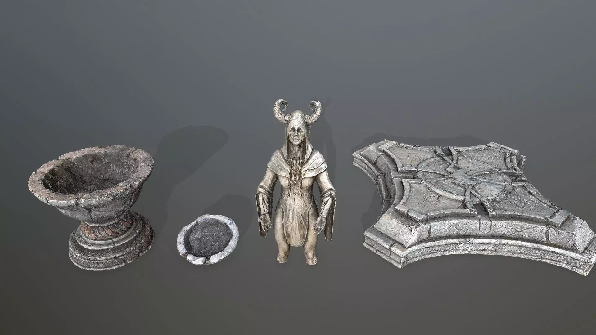 angel fountain  Low-poly 3D model_10