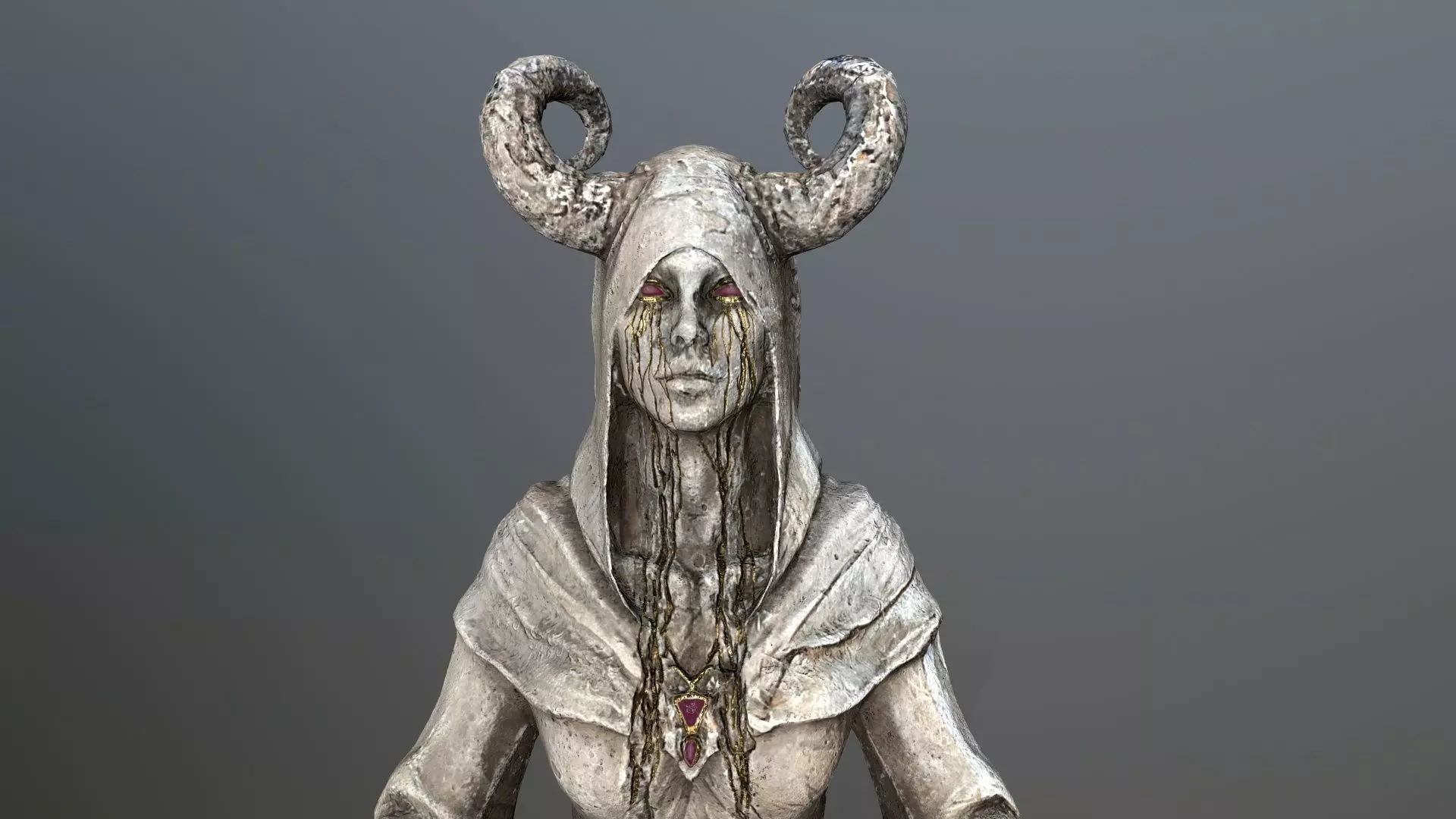 angel fountain  Low-poly 3D model_8