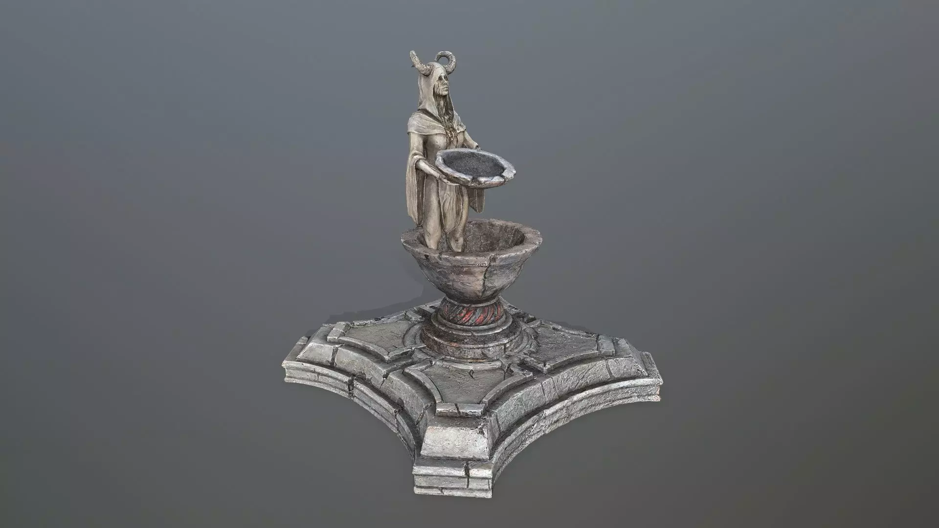 angel fountain  Low-poly 3D model_3