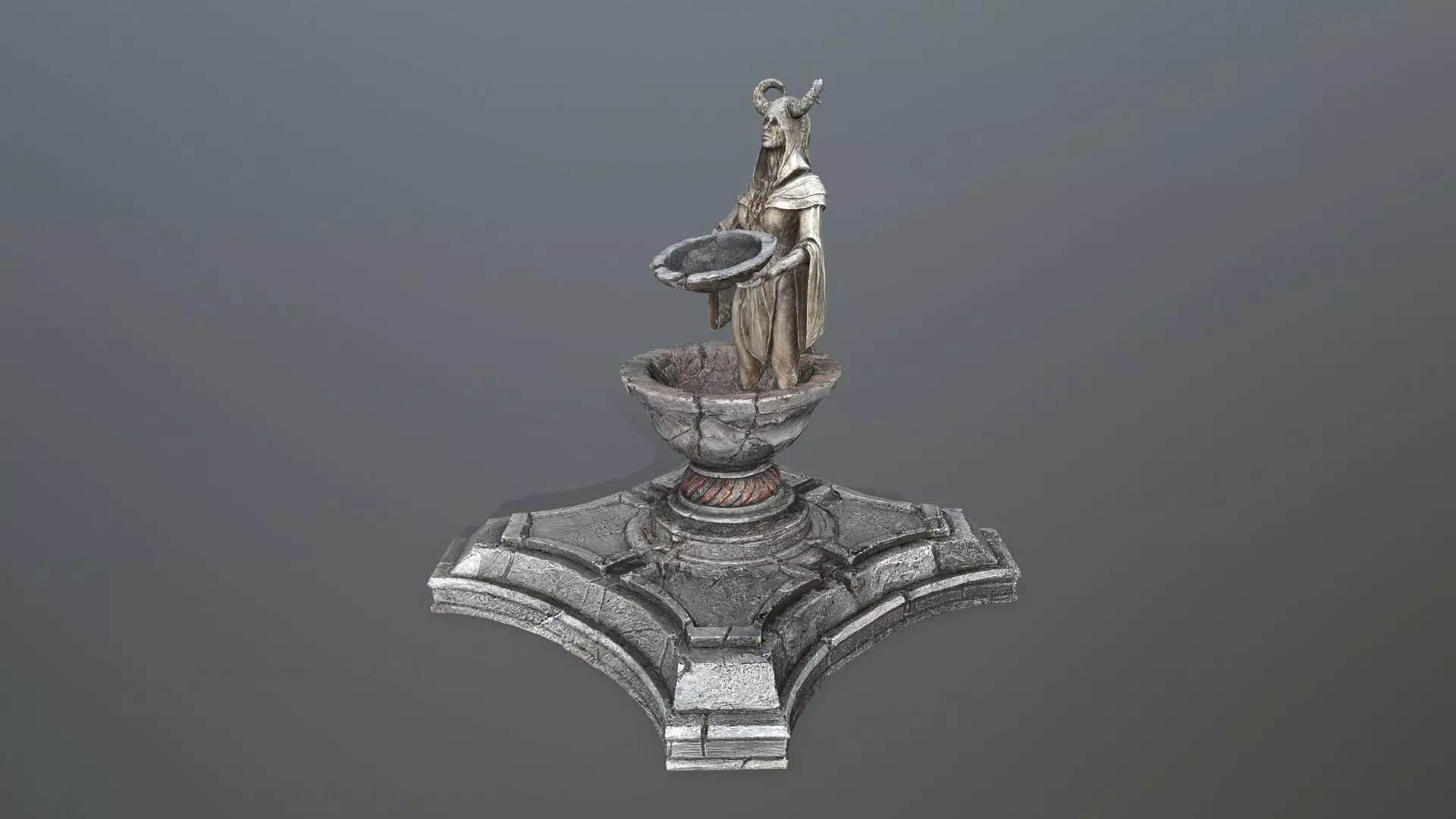 angel fountain  Low-poly 3D model_2
