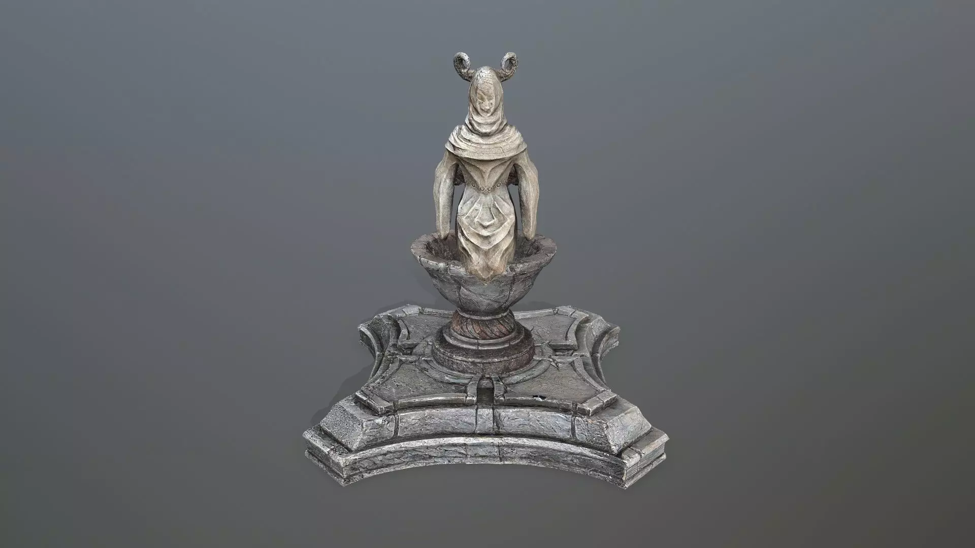 angel fountain  Low-poly 3D model_5