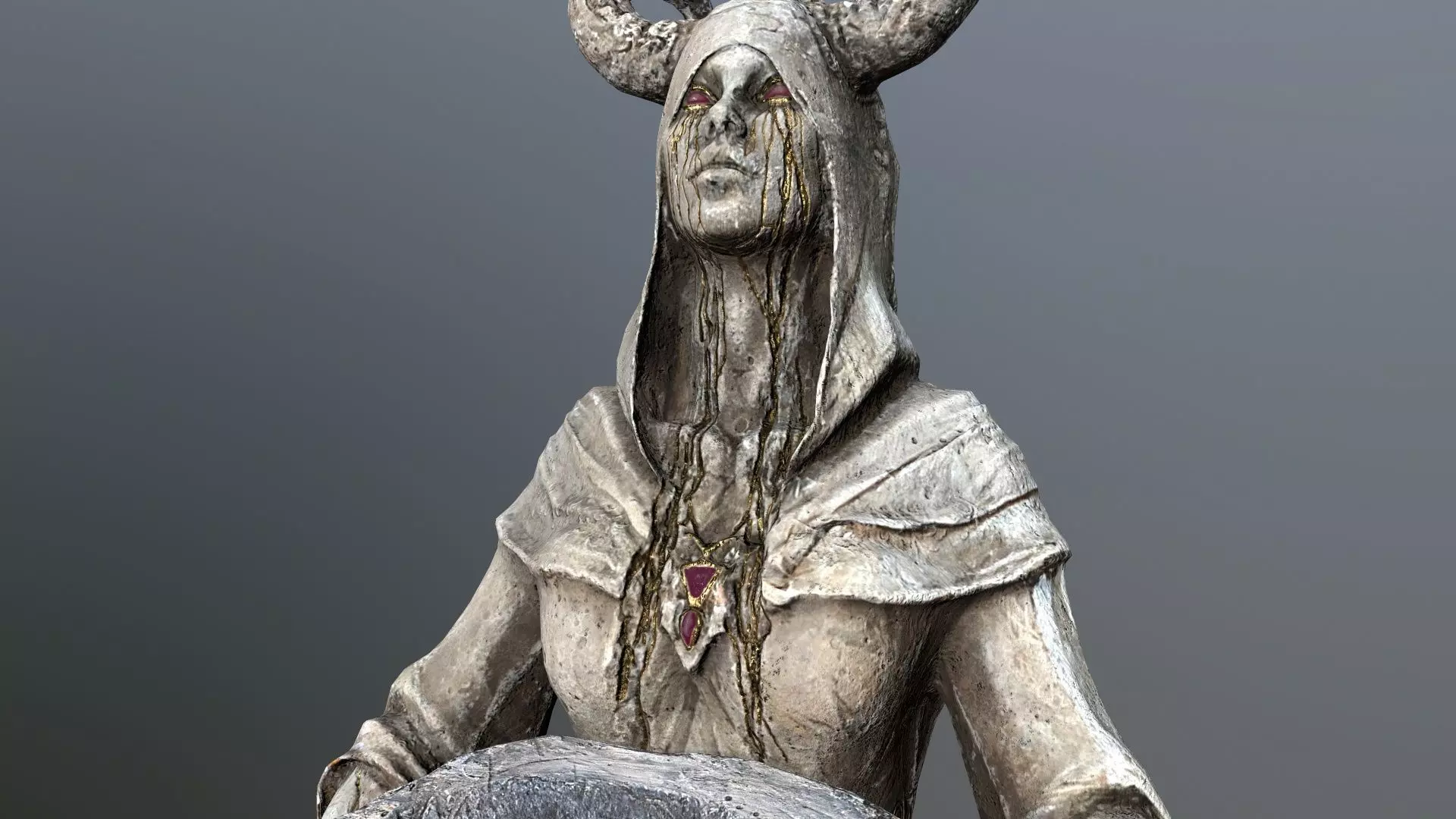 angel fountain  Low-poly 3D model_9