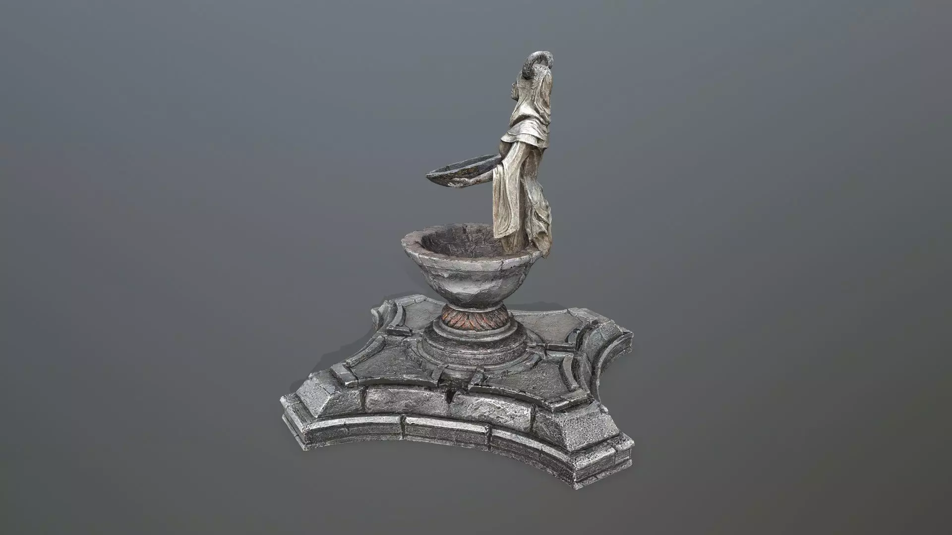 angel fountain  Low-poly 3D model_6
