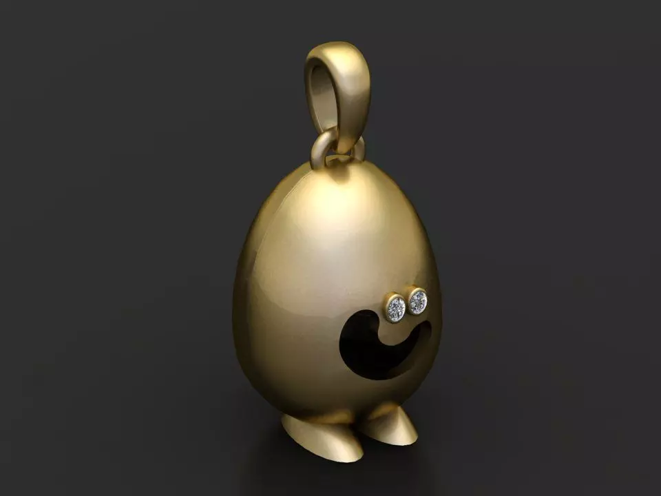 gold character pendant 3D printable model 3D print model