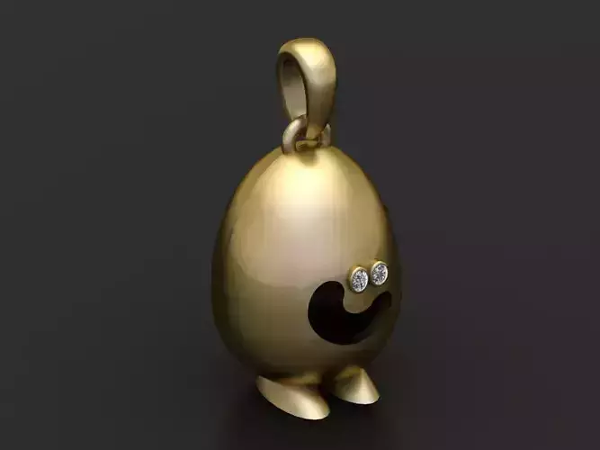 gold character pendant 3D printable model 