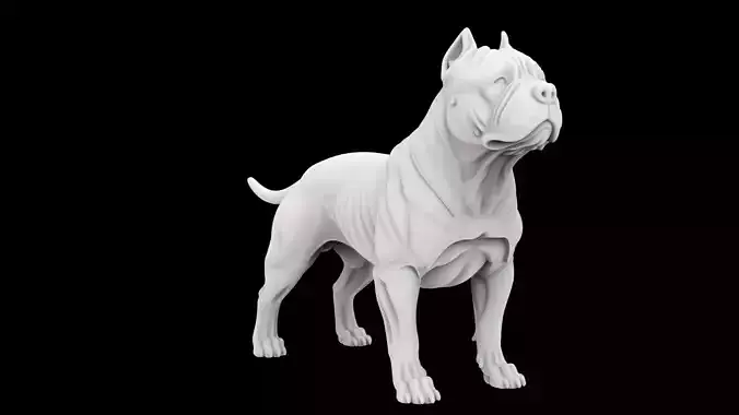 Pitbull Dog Statue 3D Printable Model