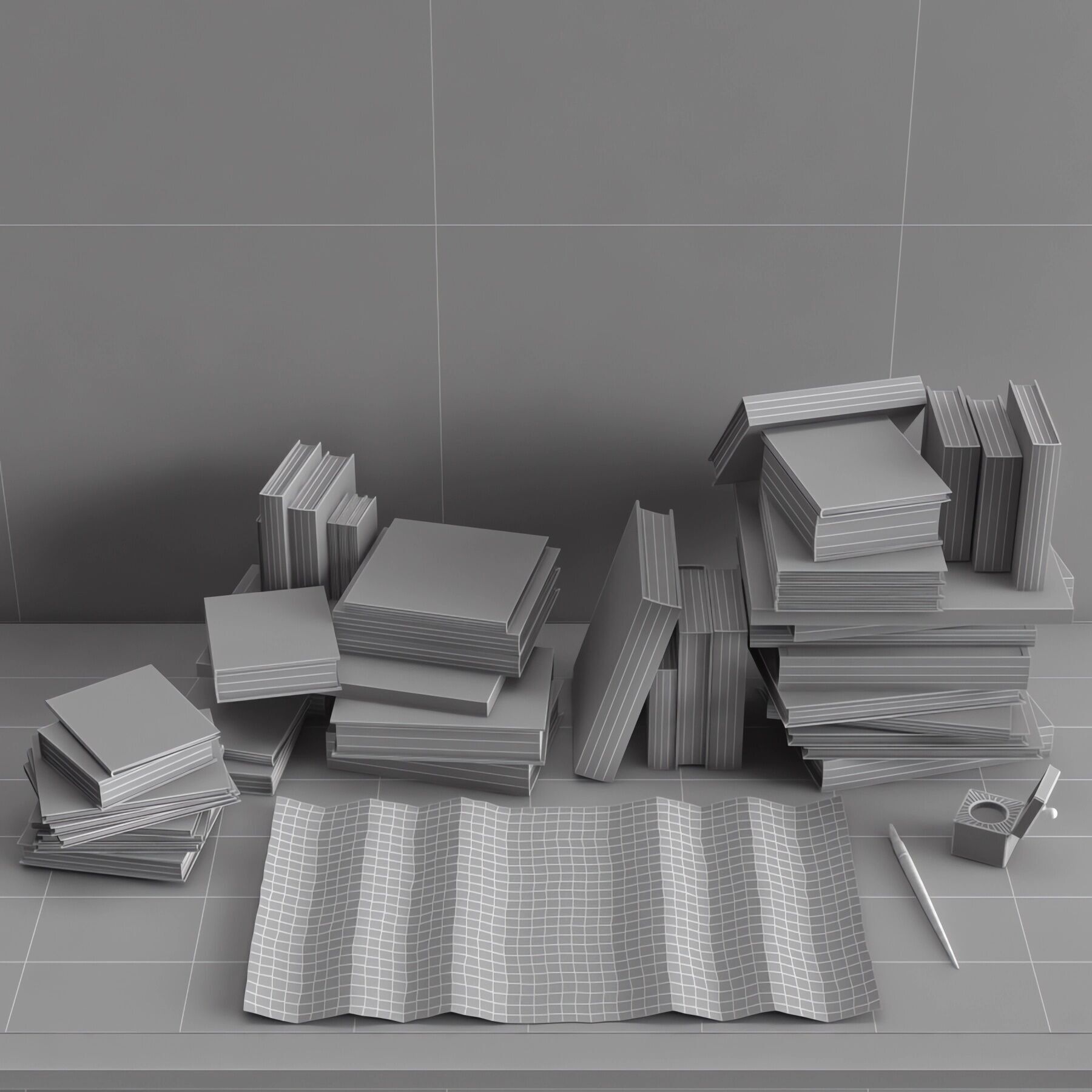 Livres anciens Free 3D model_3