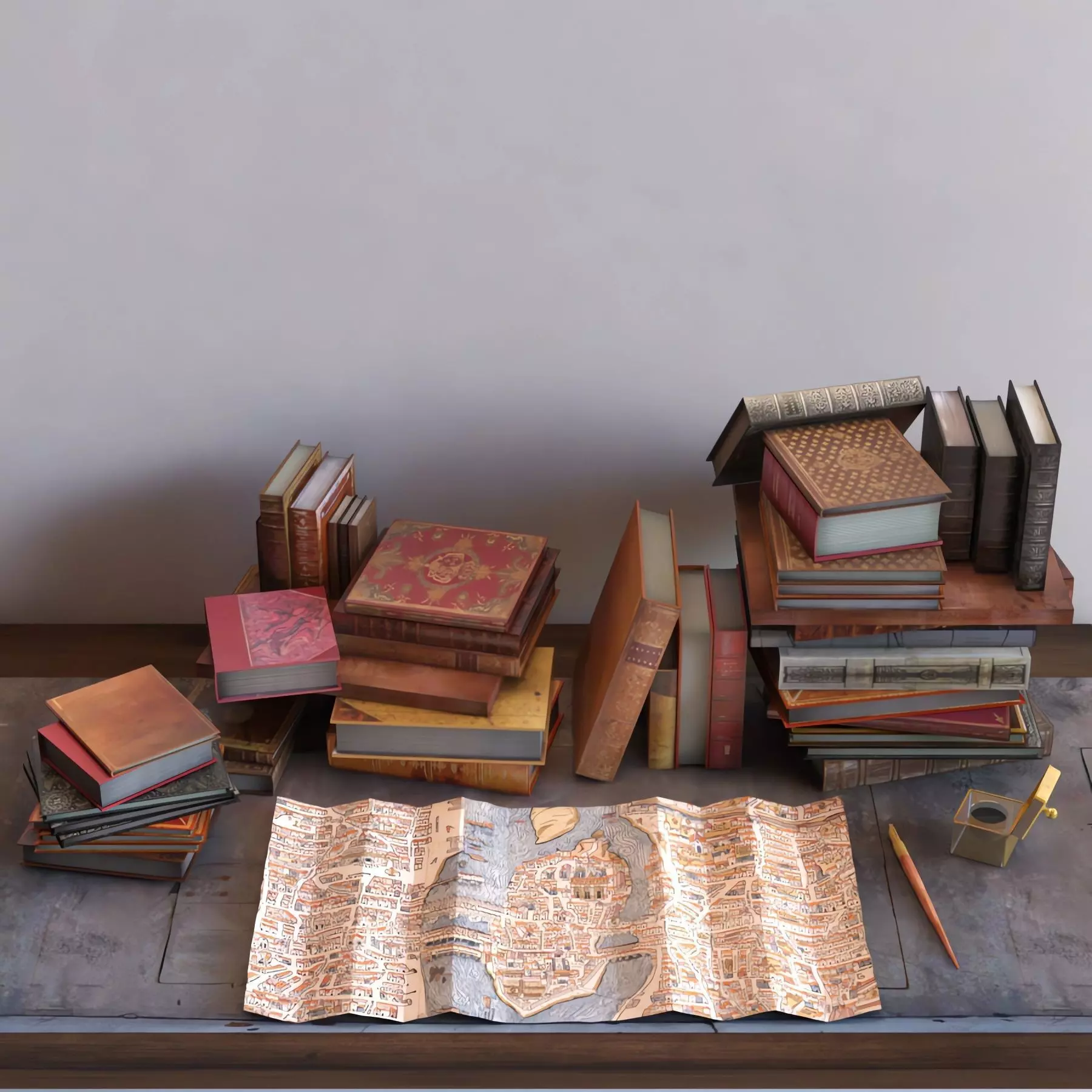 Livres anciens Free 3D model_0