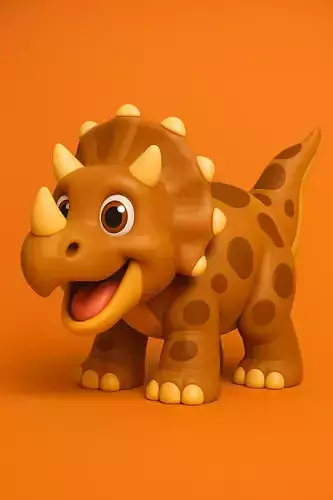 Playful Triceratops Dinosaur 3d Model