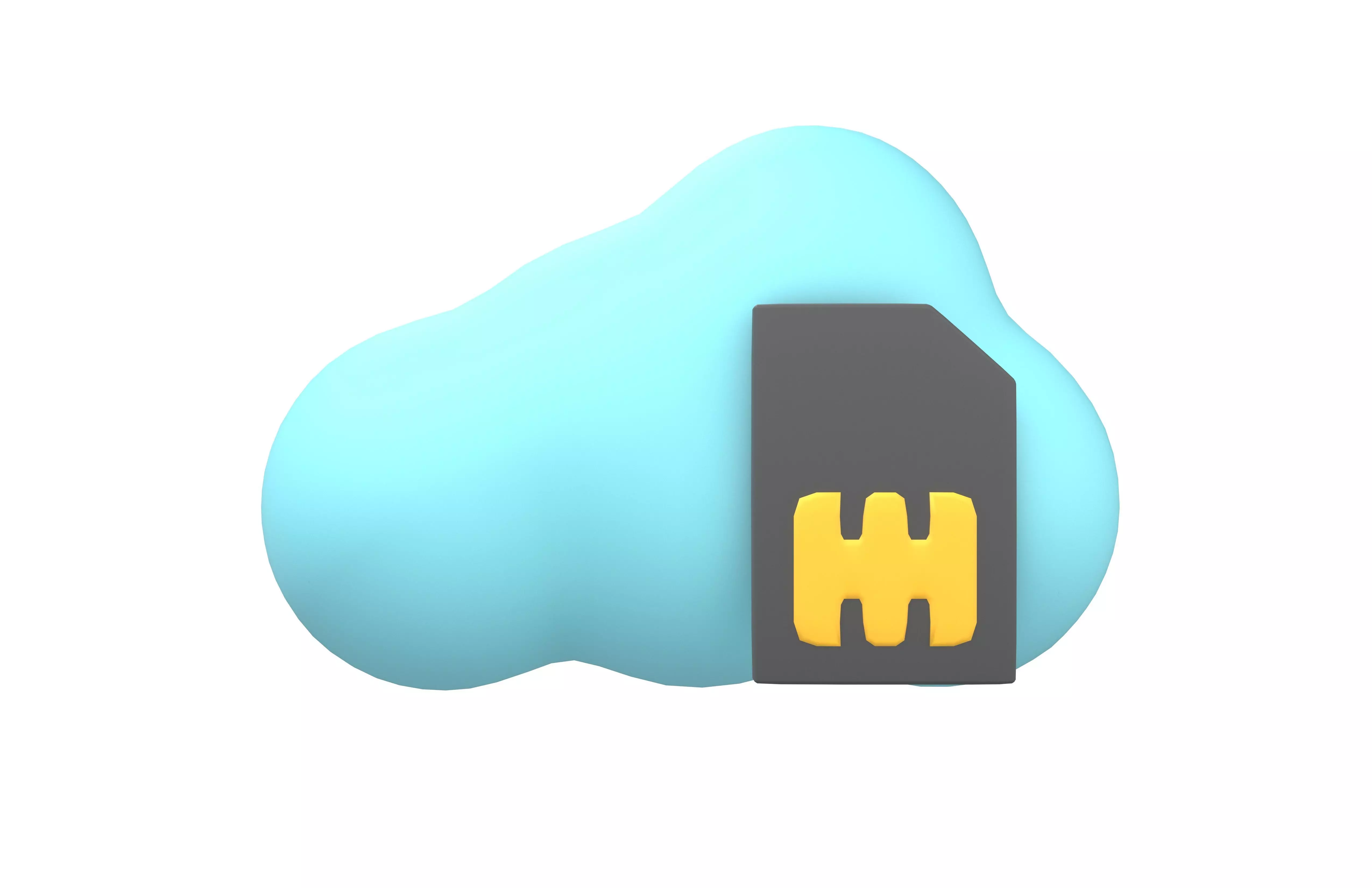 eSim Card Icon v1 003 Low-poly 3D model_1