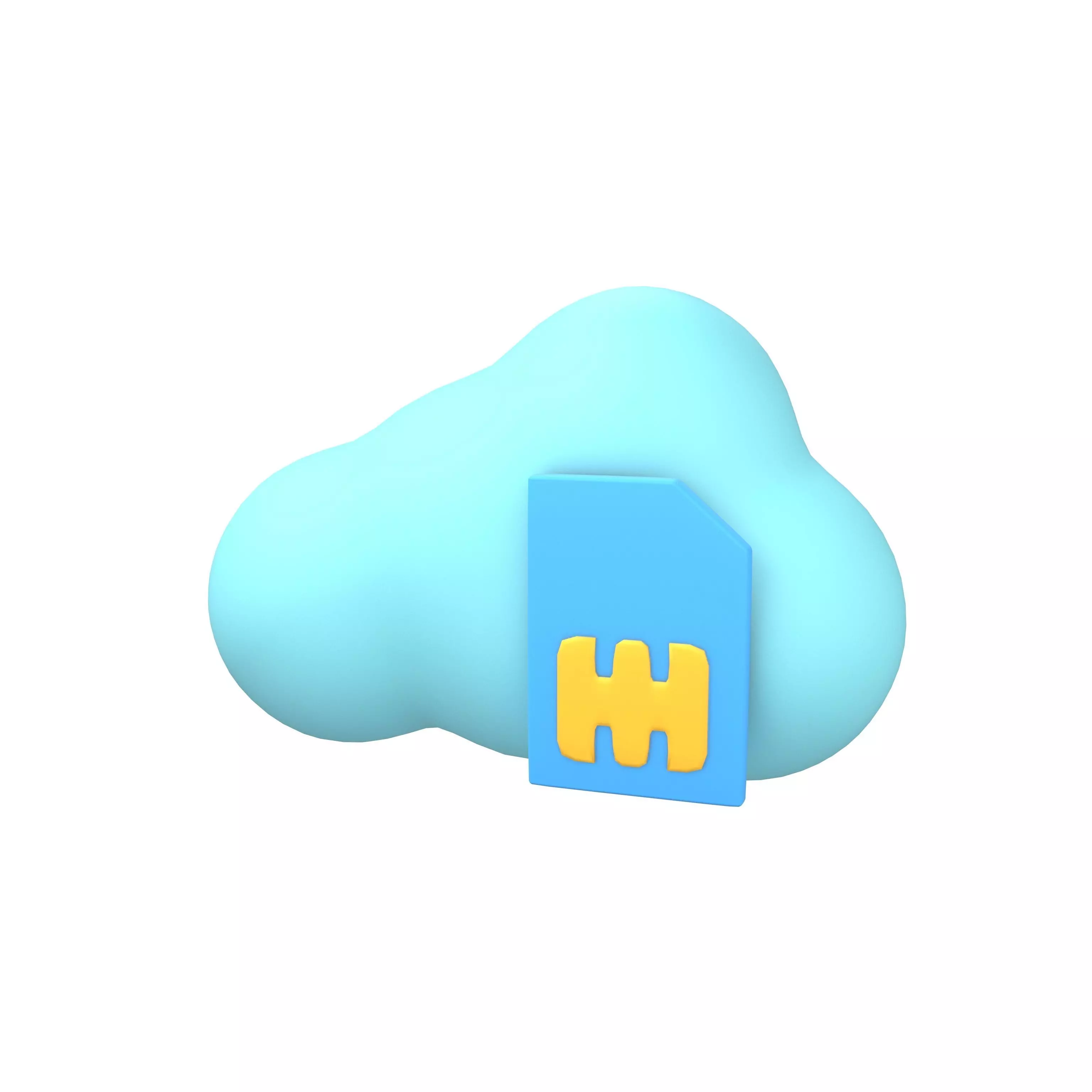 eSim Card Icon v1 002 Low-poly 3D model_0