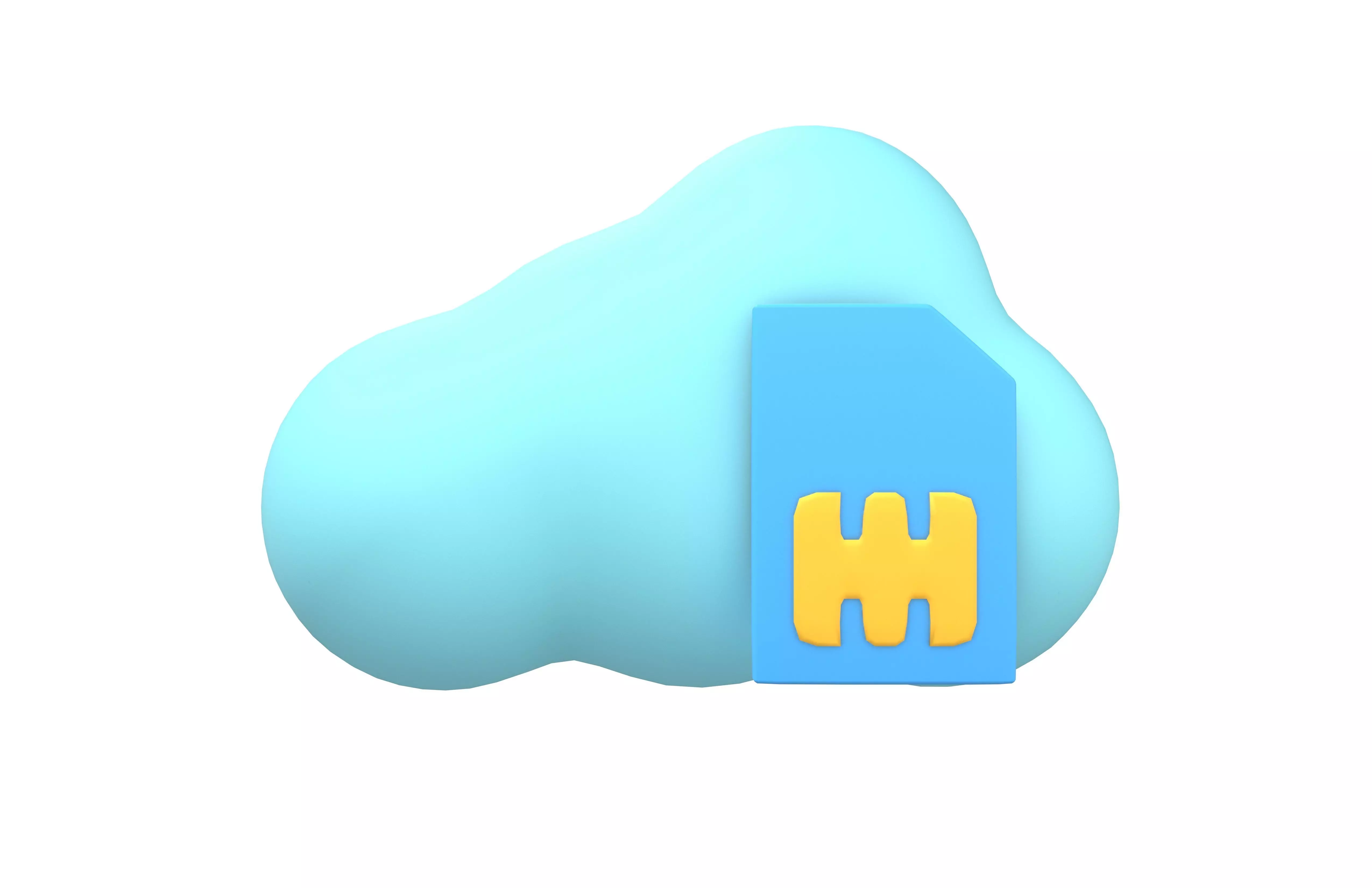 eSim Card Icon v1 002 Low-poly 3D model_1