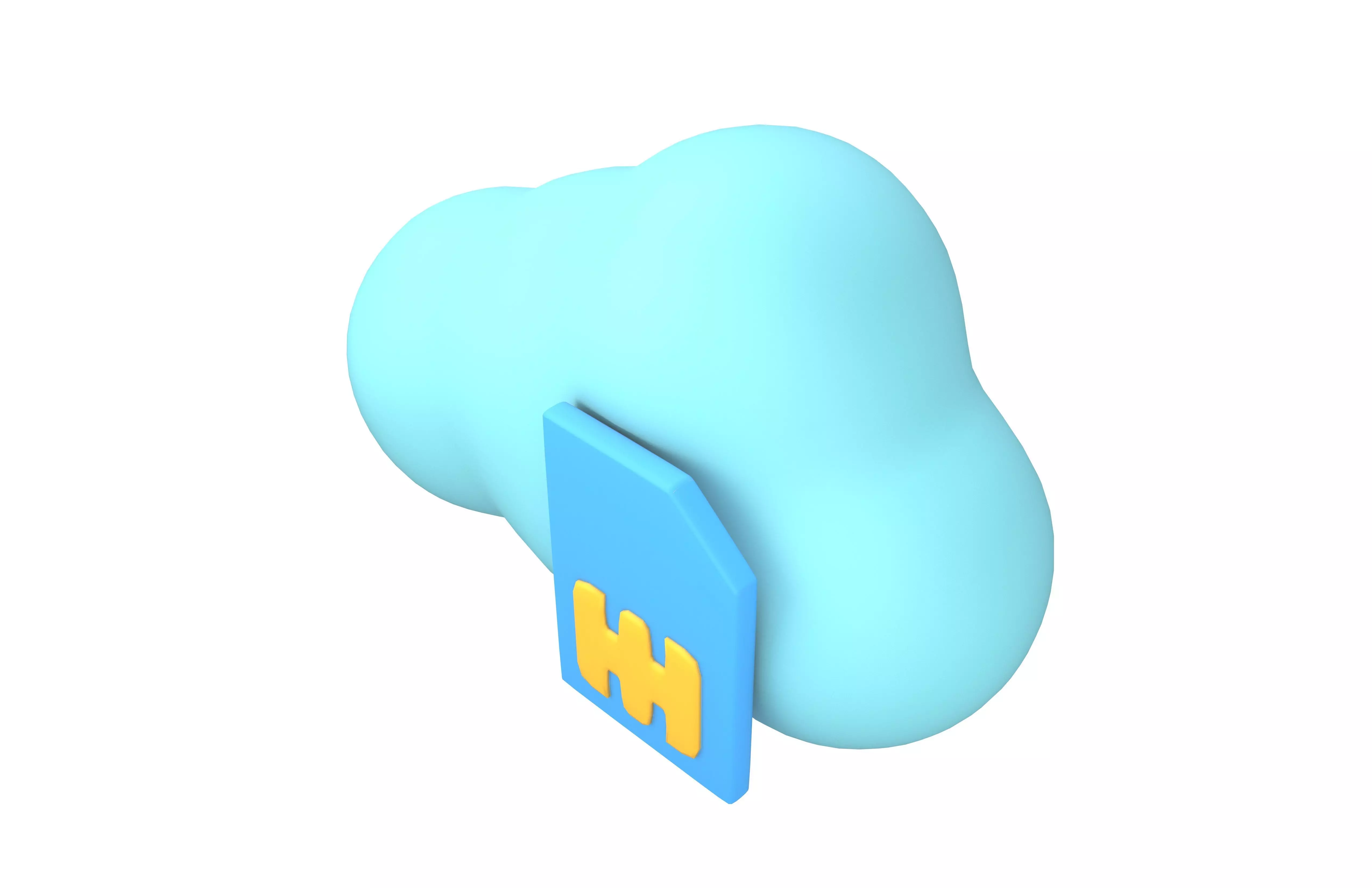 eSim Card Icon v1 002 Low-poly 3D model_2