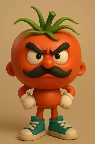 Angry Tomato 3d Model