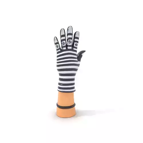Striped Nautical Glove Model Pack Low-poly 3D model