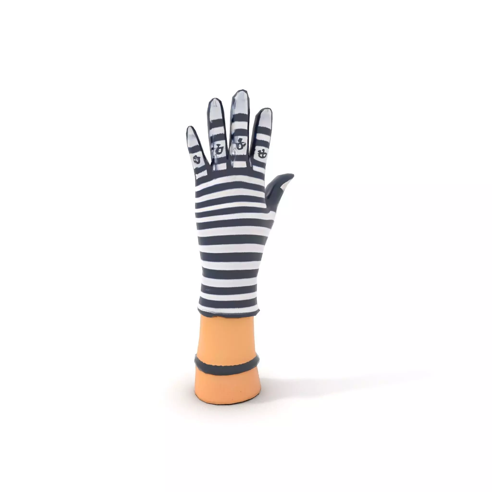 Striped Nautical Glove Model Pack Low-poly 3D model_7