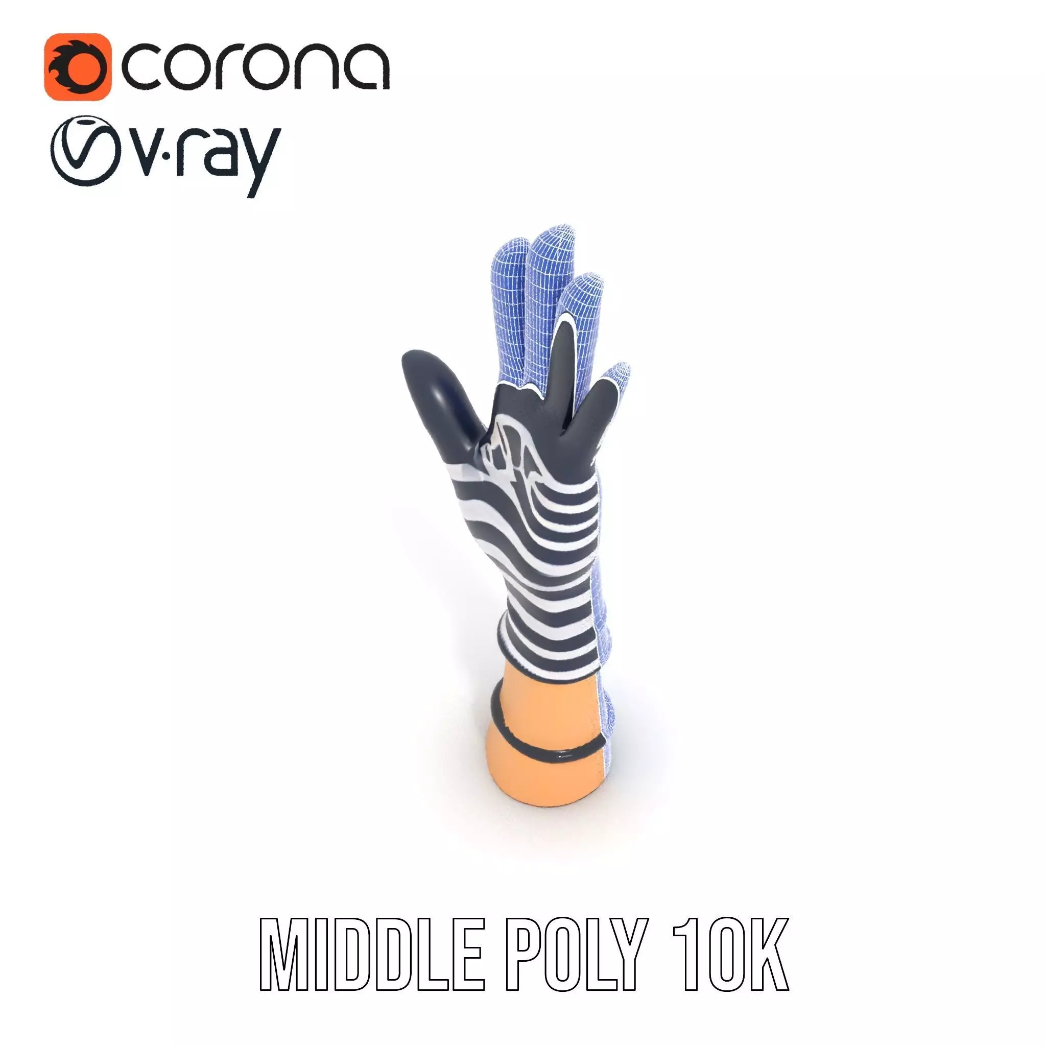 Striped Nautical Glove Model Pack Low-poly 3D model_26