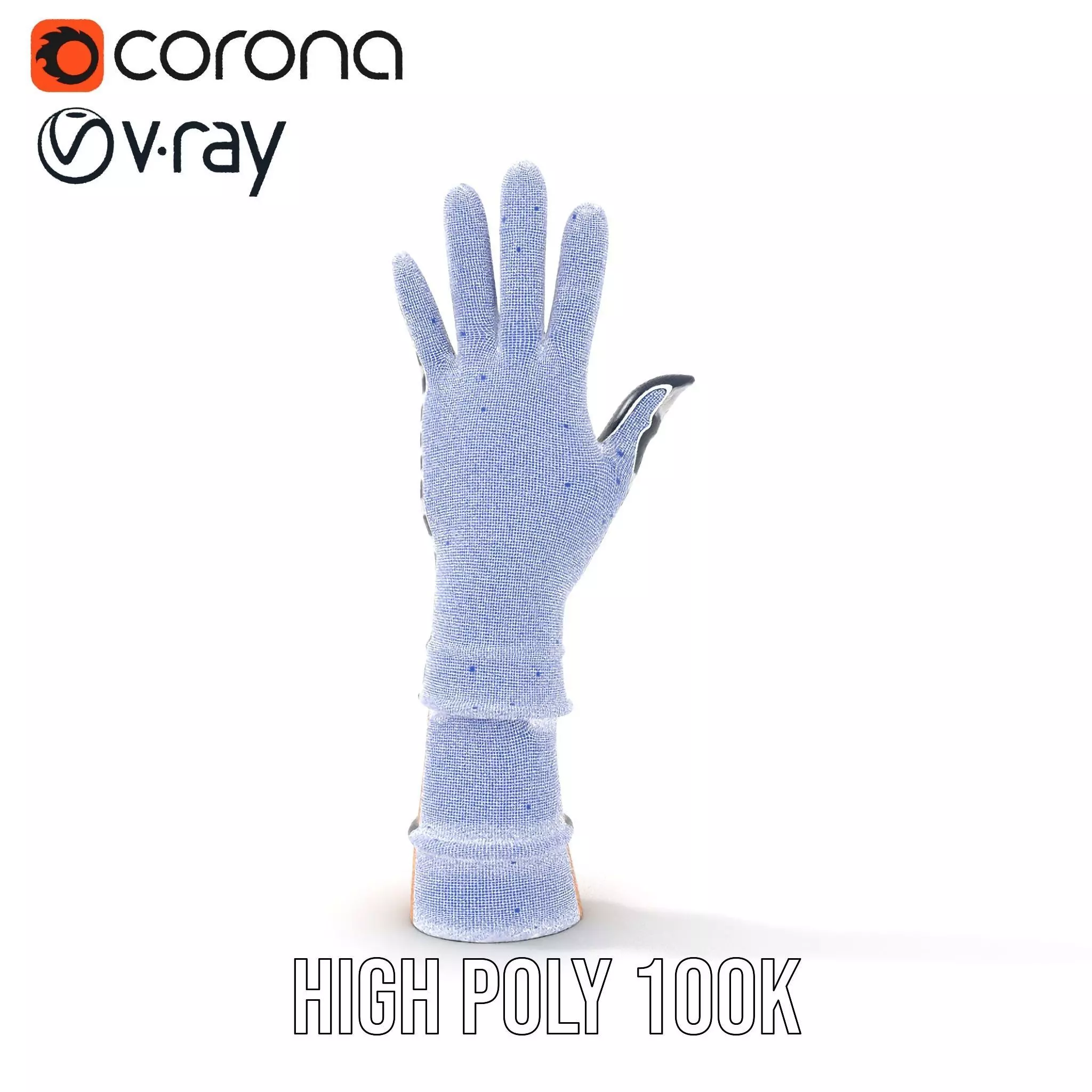 Striped Nautical Glove Model Pack Low-poly 3D model_31