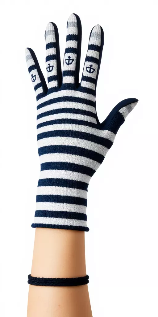 Striped Nautical Glove Model Pack Low-poly 3D model_2