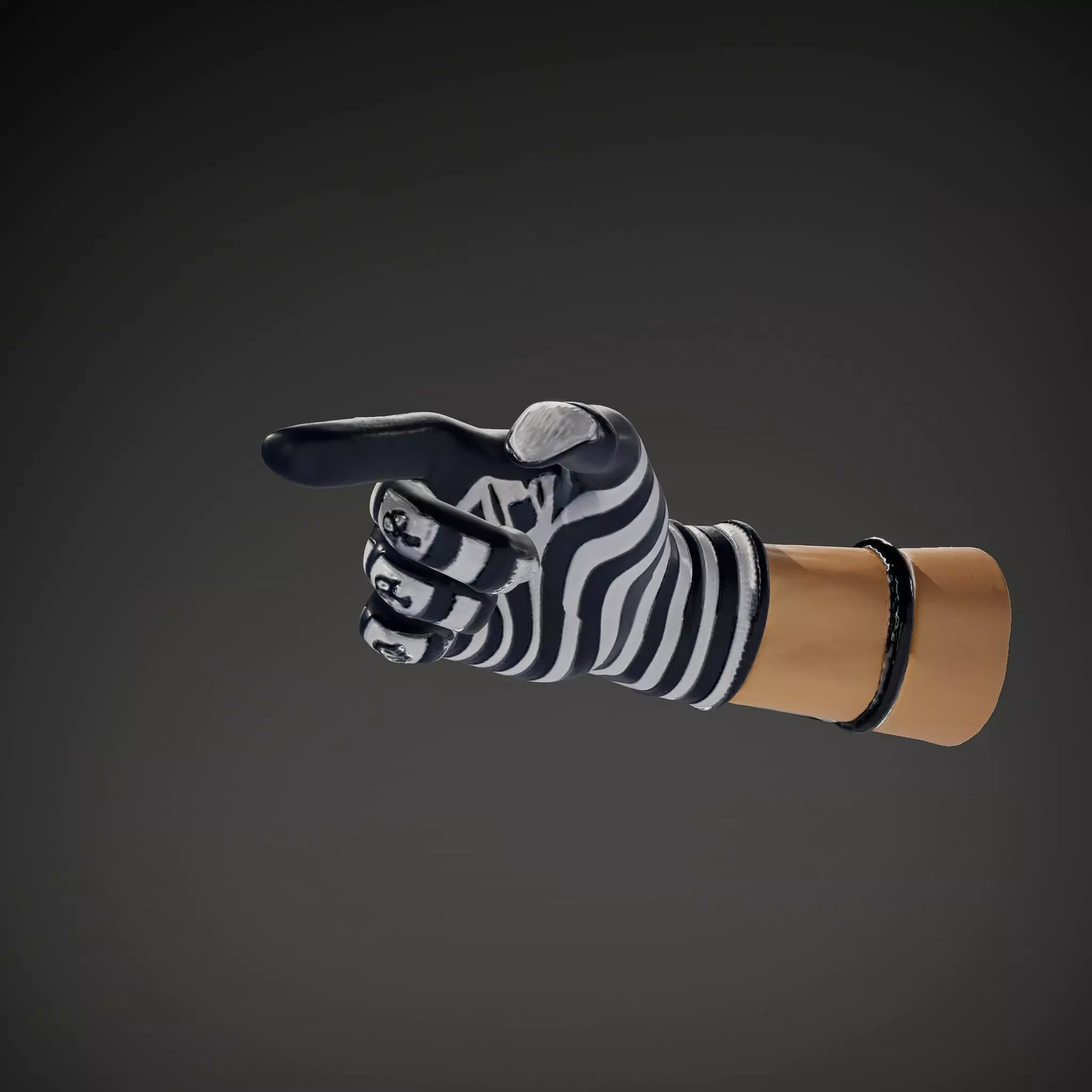 Striped Nautical Glove Model Pack Low-poly 3D model_34