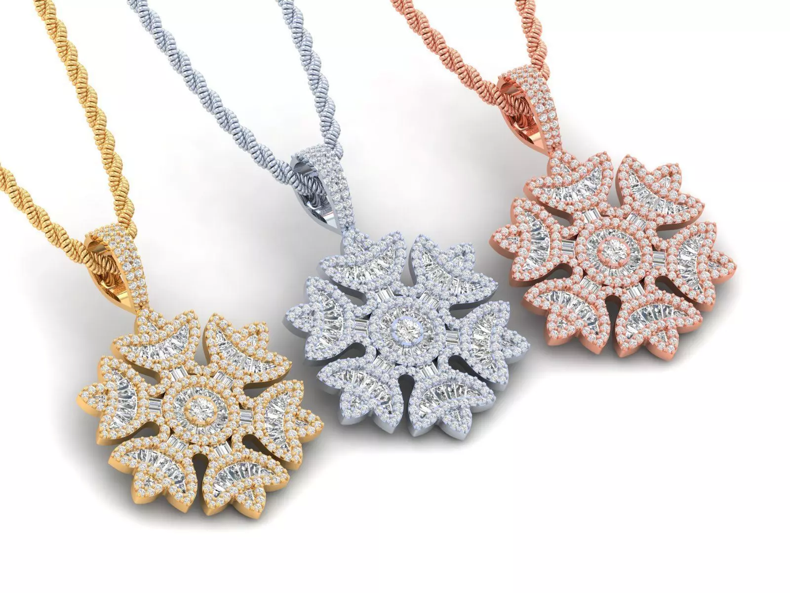 Snowflake Pendant 3D print model_1