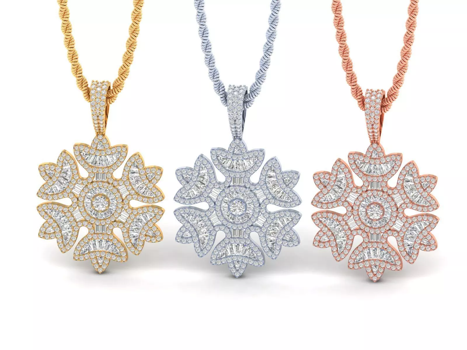Snowflake Pendant 3D print model_0