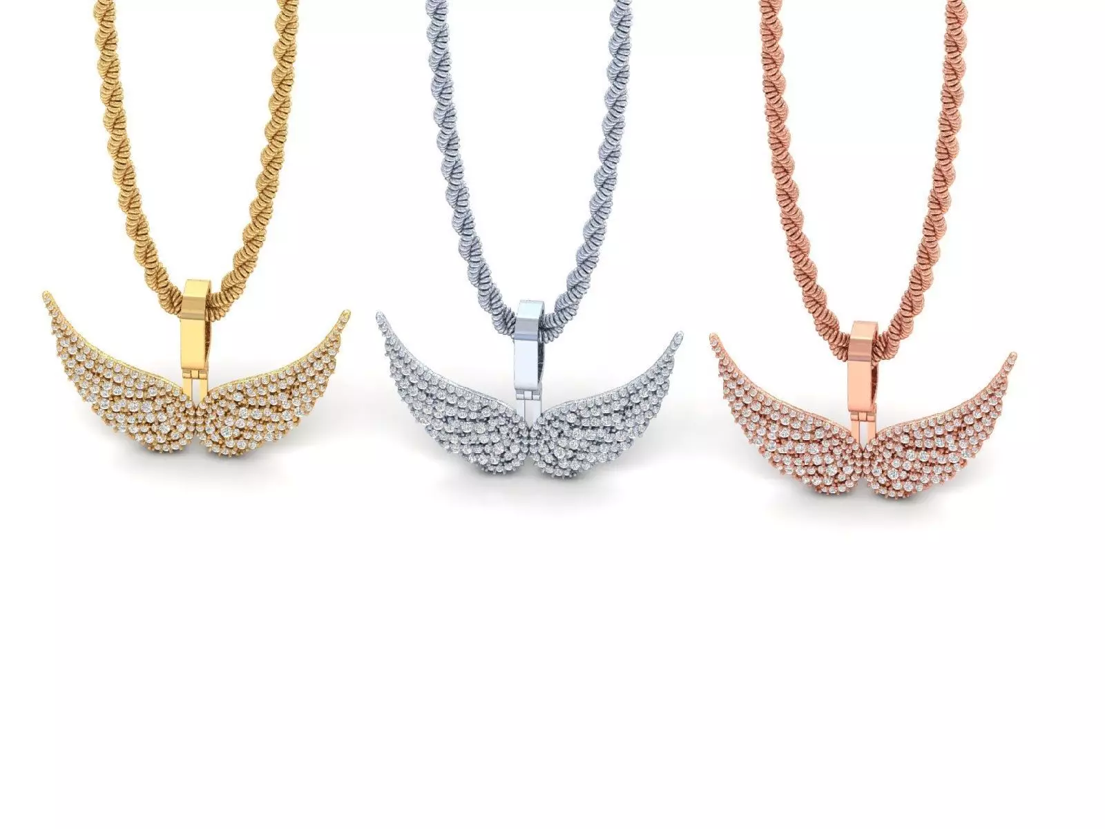 Small Wings 3d Pendant 3D print model_0