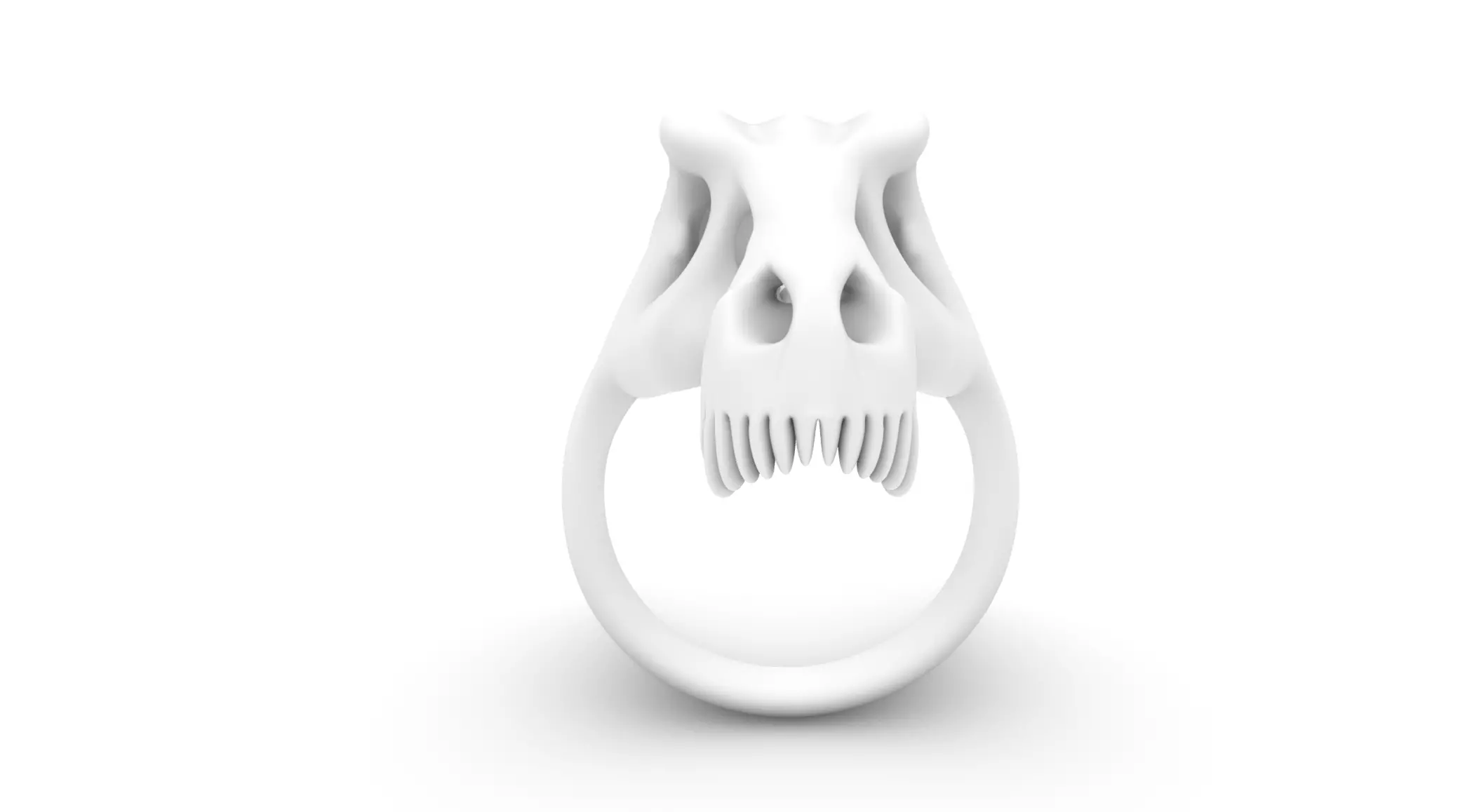 T-Rex Skull Ring 3D print model_6