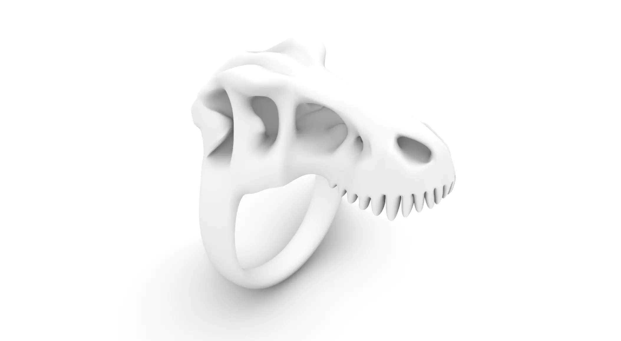 T-Rex Skull Ring 3D print model_1