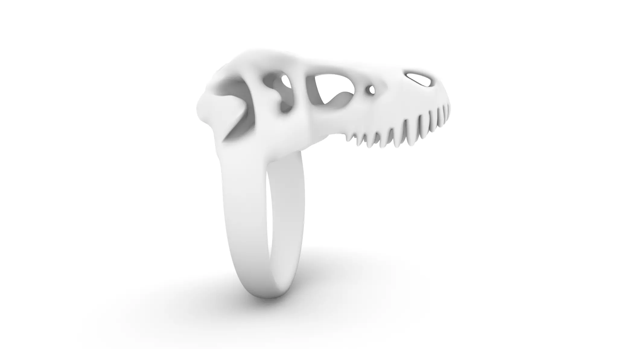T-Rex Skull Ring 3D print model_7