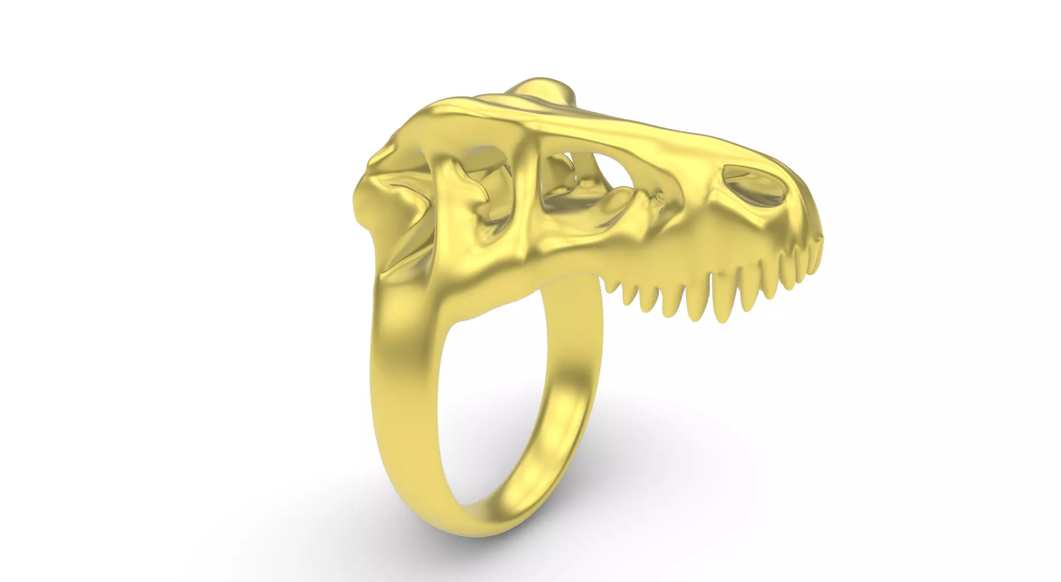 T-Rex Skull Ring 3D print model_3