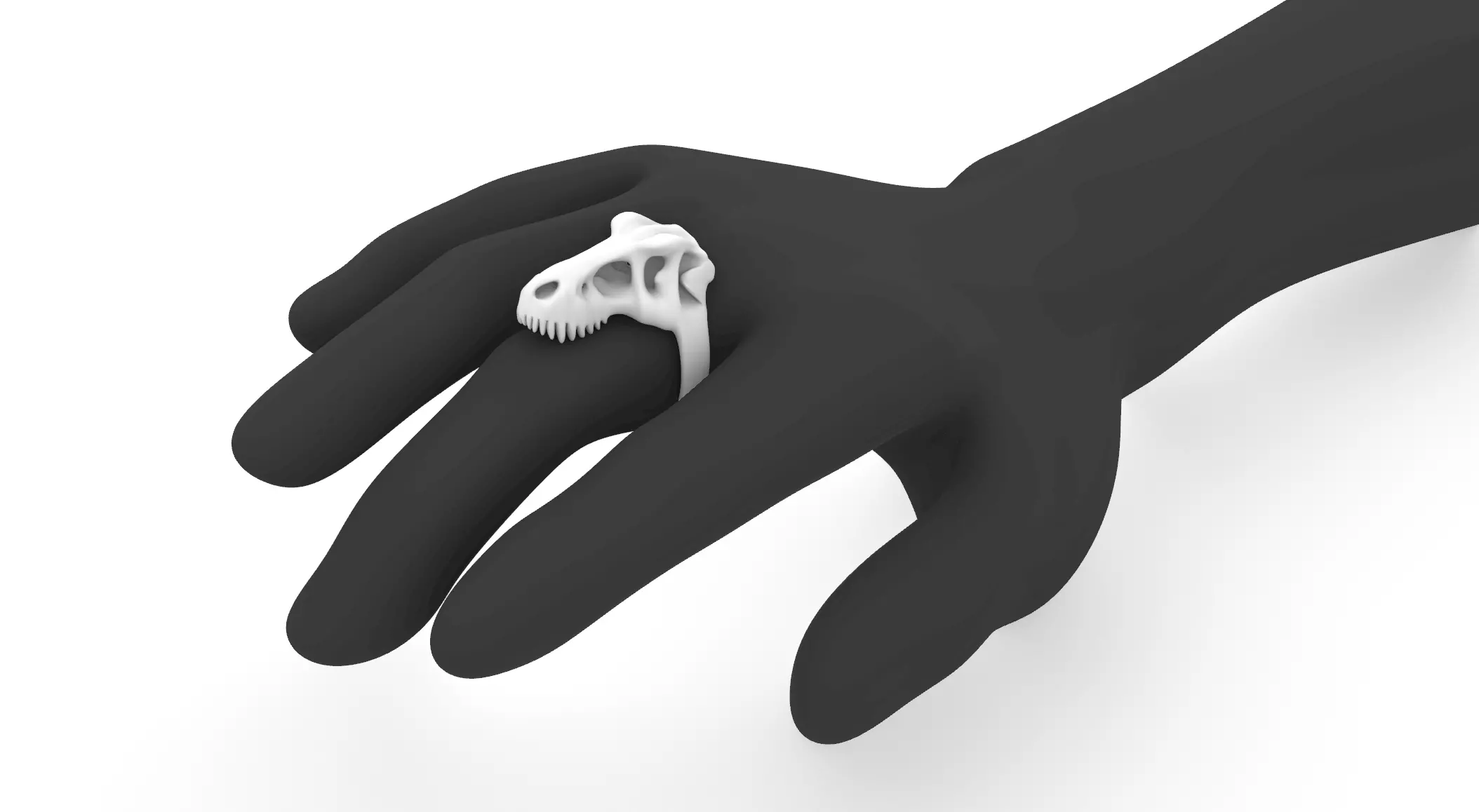 T-Rex Skull Ring 3D print model_10