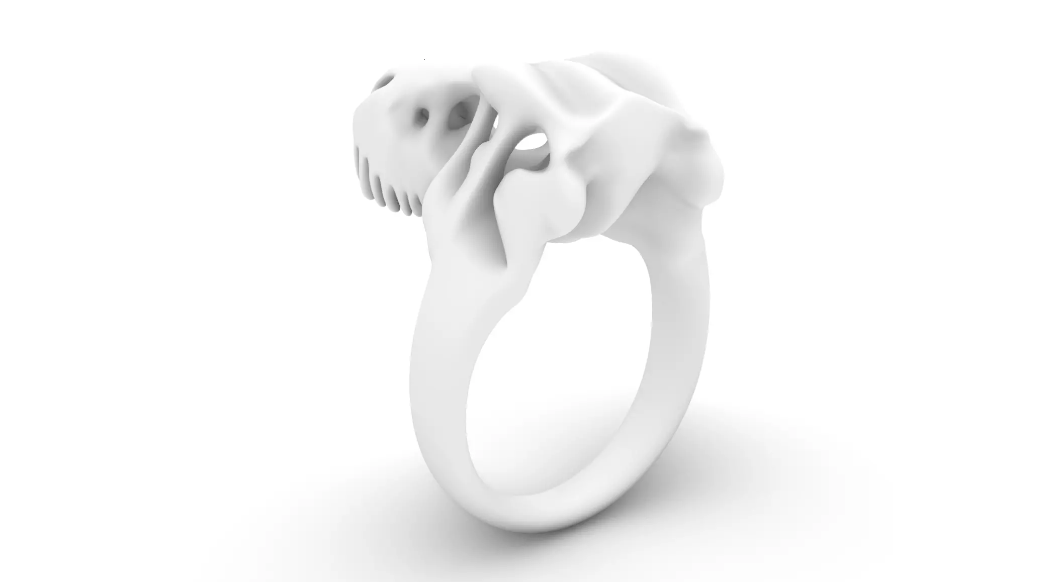 T-Rex Skull Ring 3D print model_4