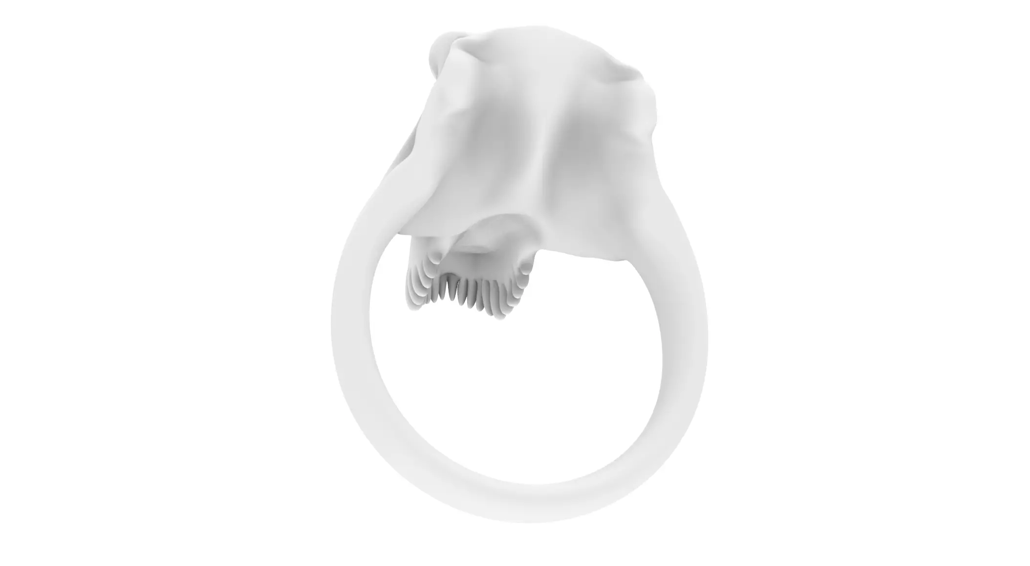 T-Rex Skull Ring 3D print model_5