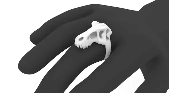 T-Rex Skull Ring 3D print model