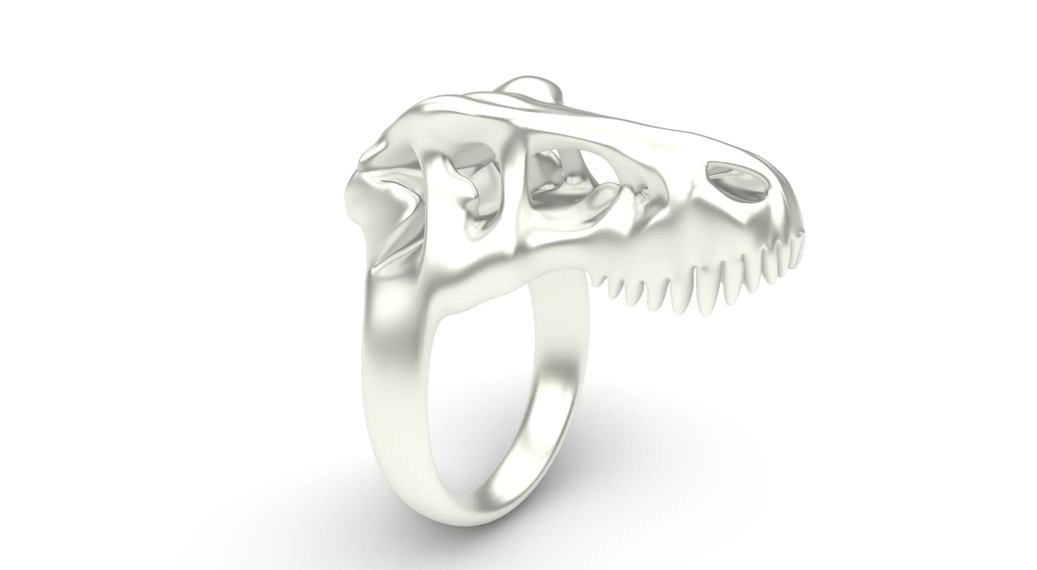 T-Rex Skull Ring 3D print model_2