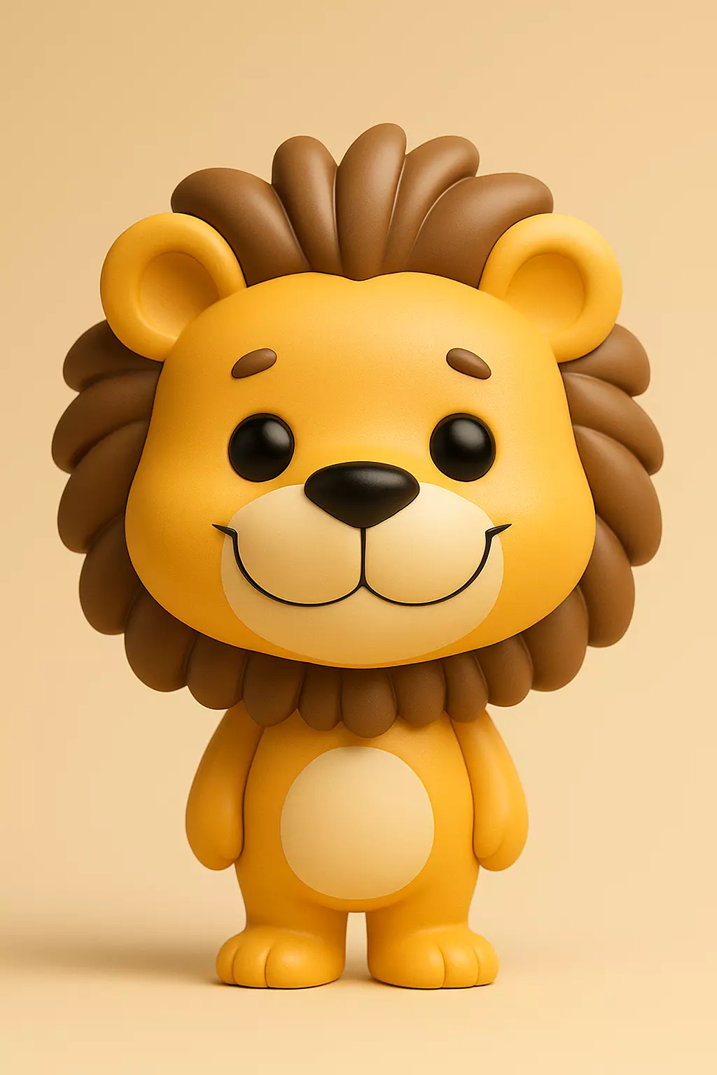Smiling Safari Lion 3D print model