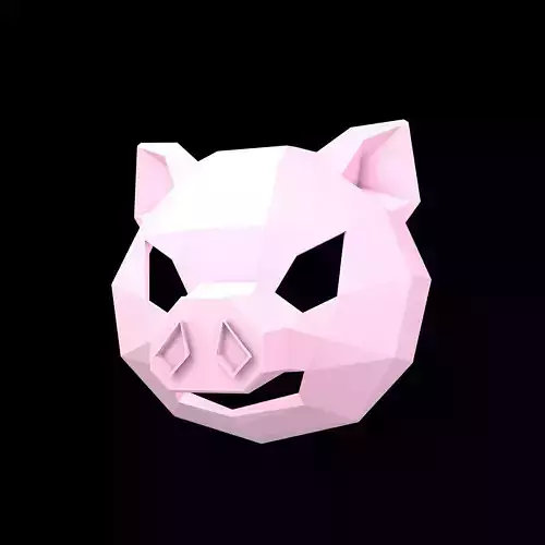 Lowpoly Pig Mask V1 001