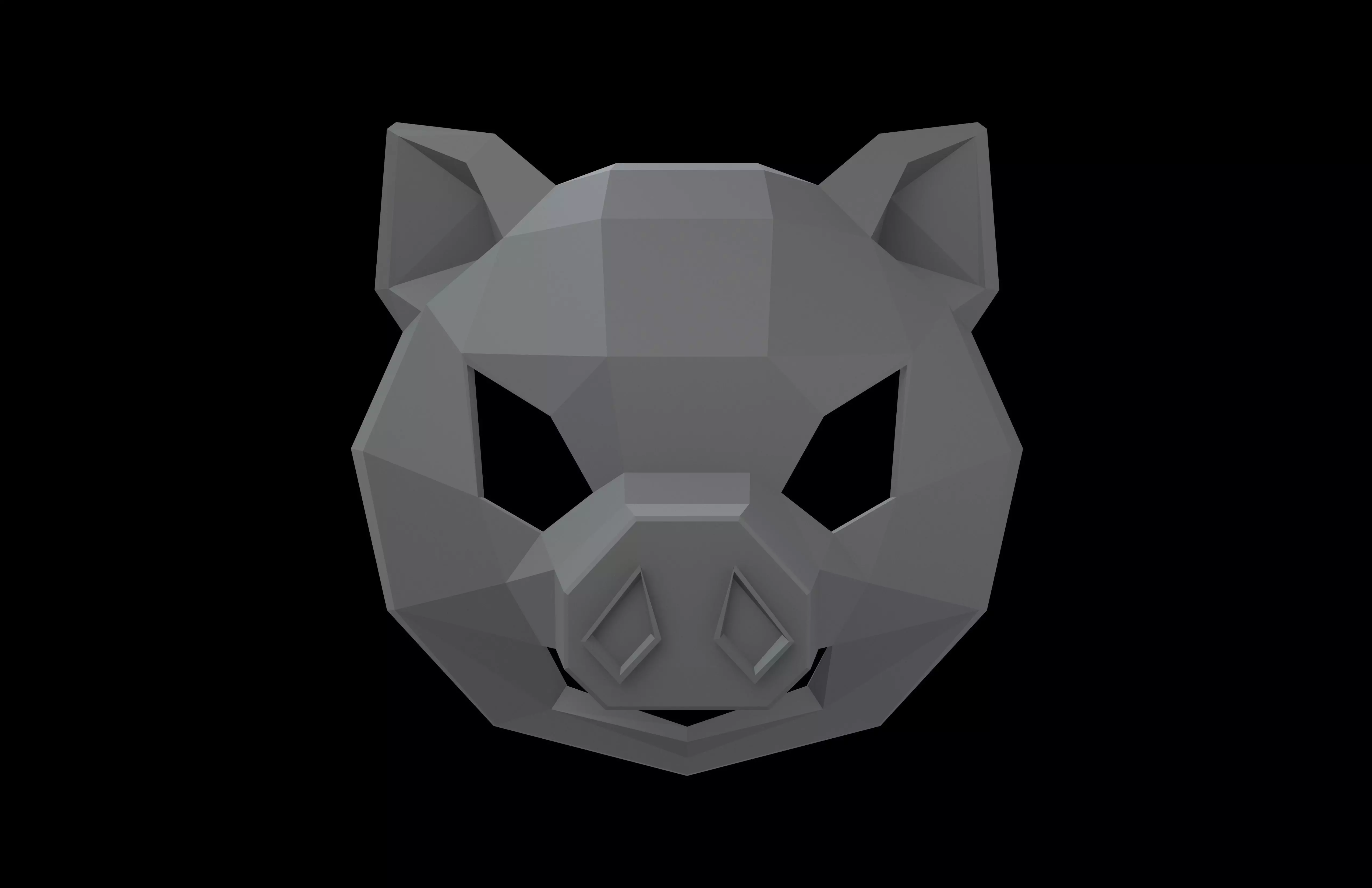 Lowpoly Pig Mask V1 002 Low-poly 3D model_1