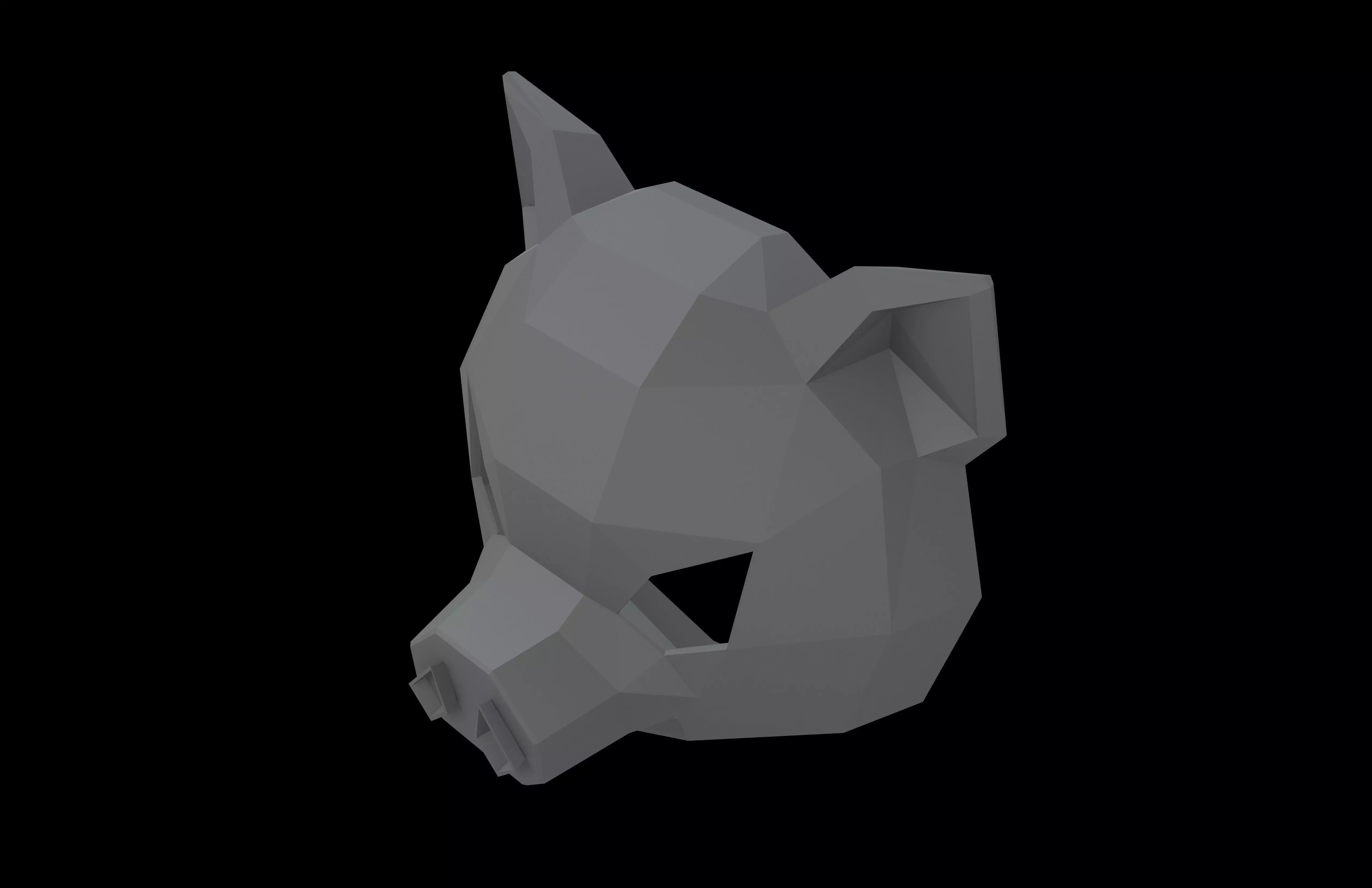 Lowpoly Pig Mask V1 002 Low-poly 3D model_2
