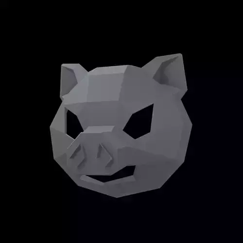 Lowpoly Pig Mask V1 002 Low-poly 3D model
