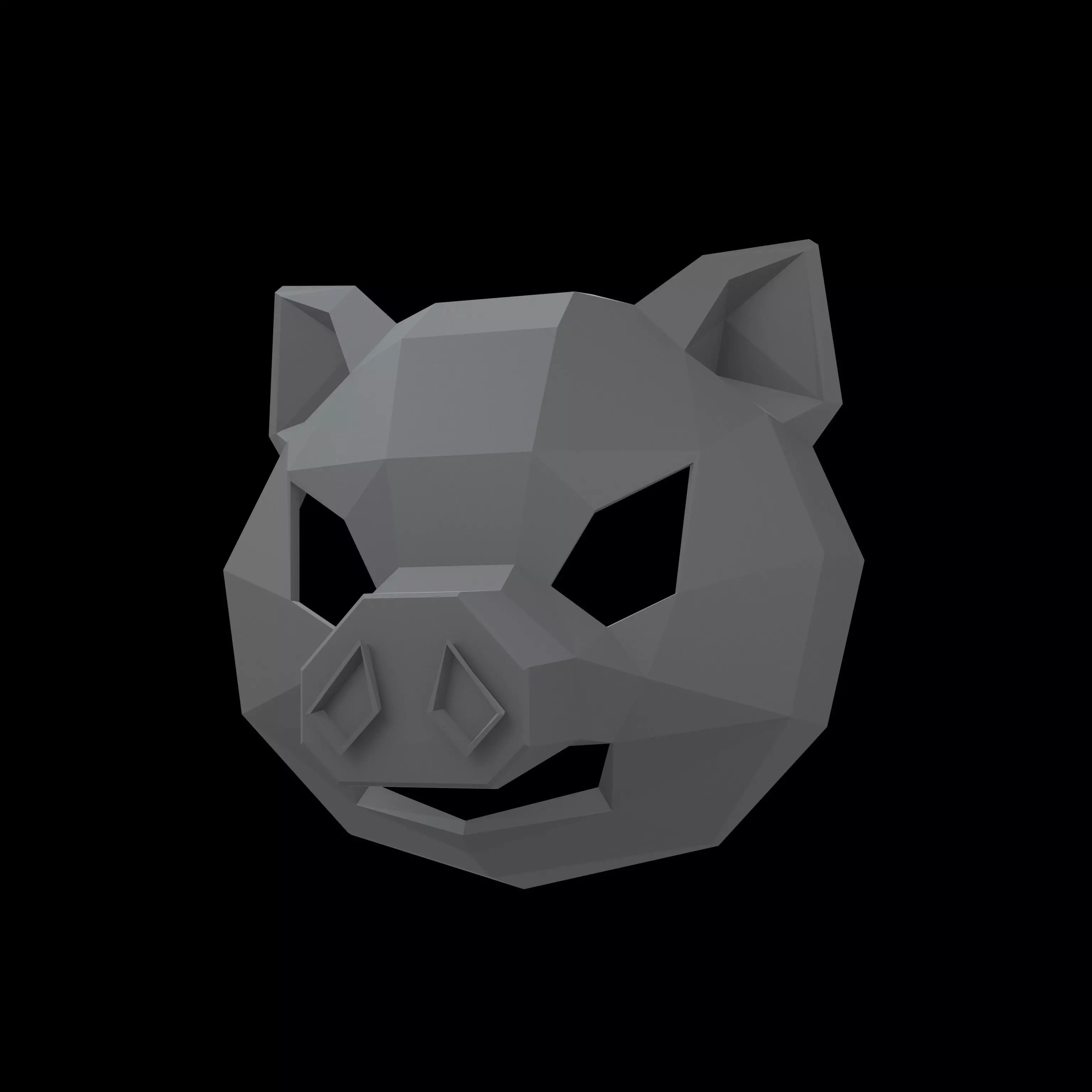 Lowpoly Pig Mask V1 002 Low-poly 3D model_0
