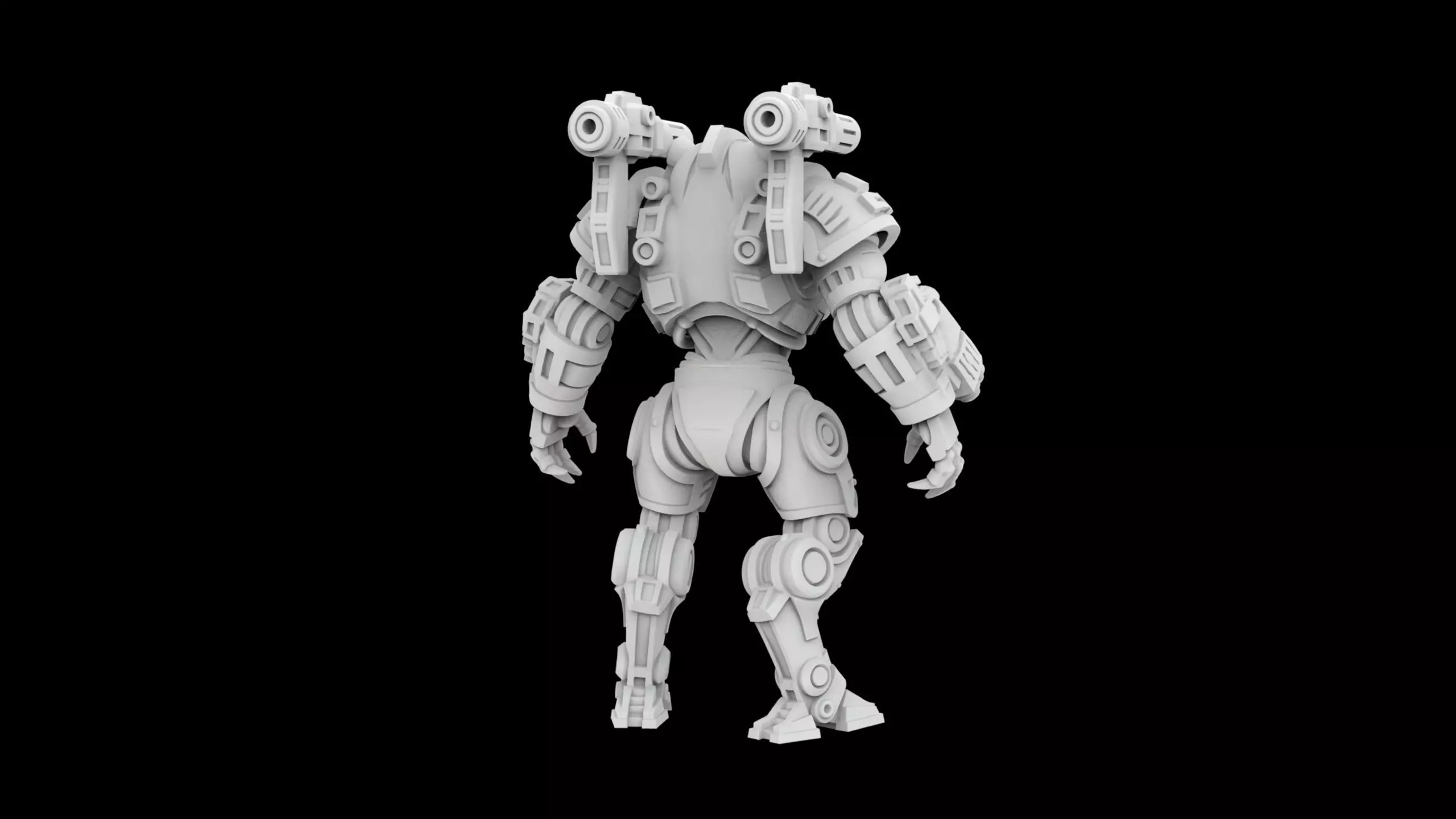 Sci-Fi Robot Assassin Printable 3D Character 3D print model_4