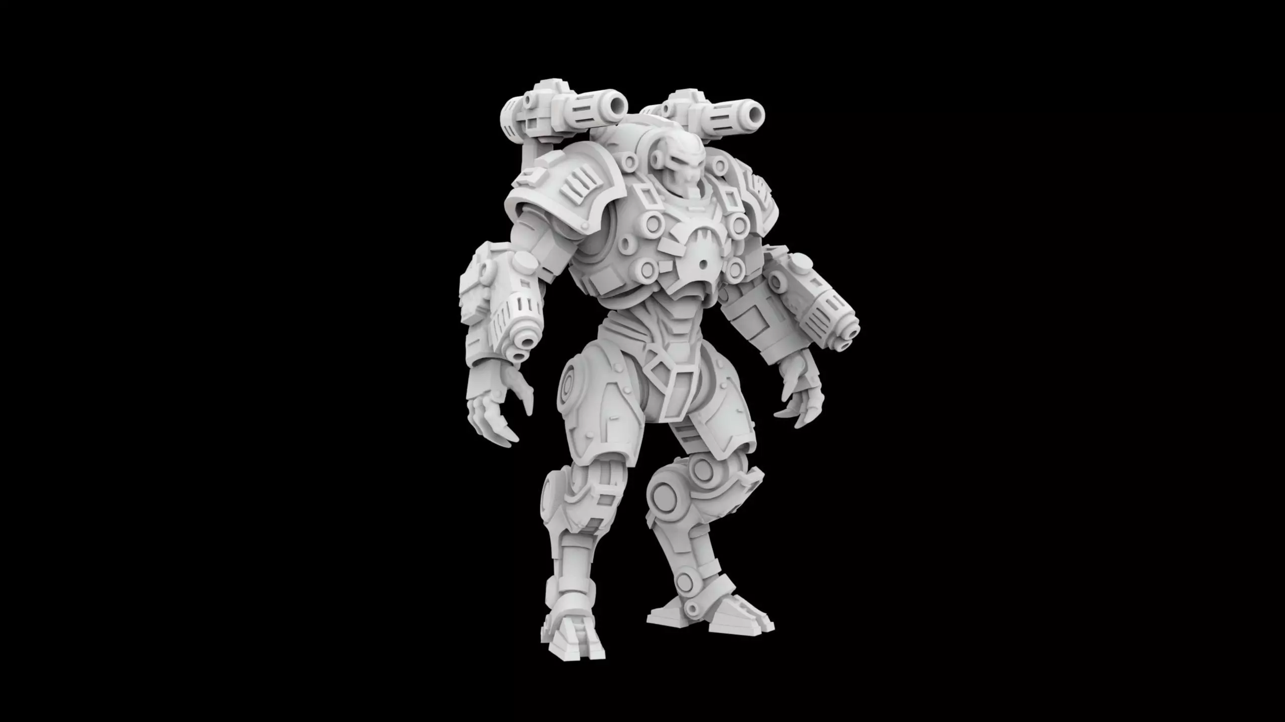 Sci-Fi Robot Assassin Printable 3D Character 3D print model_6