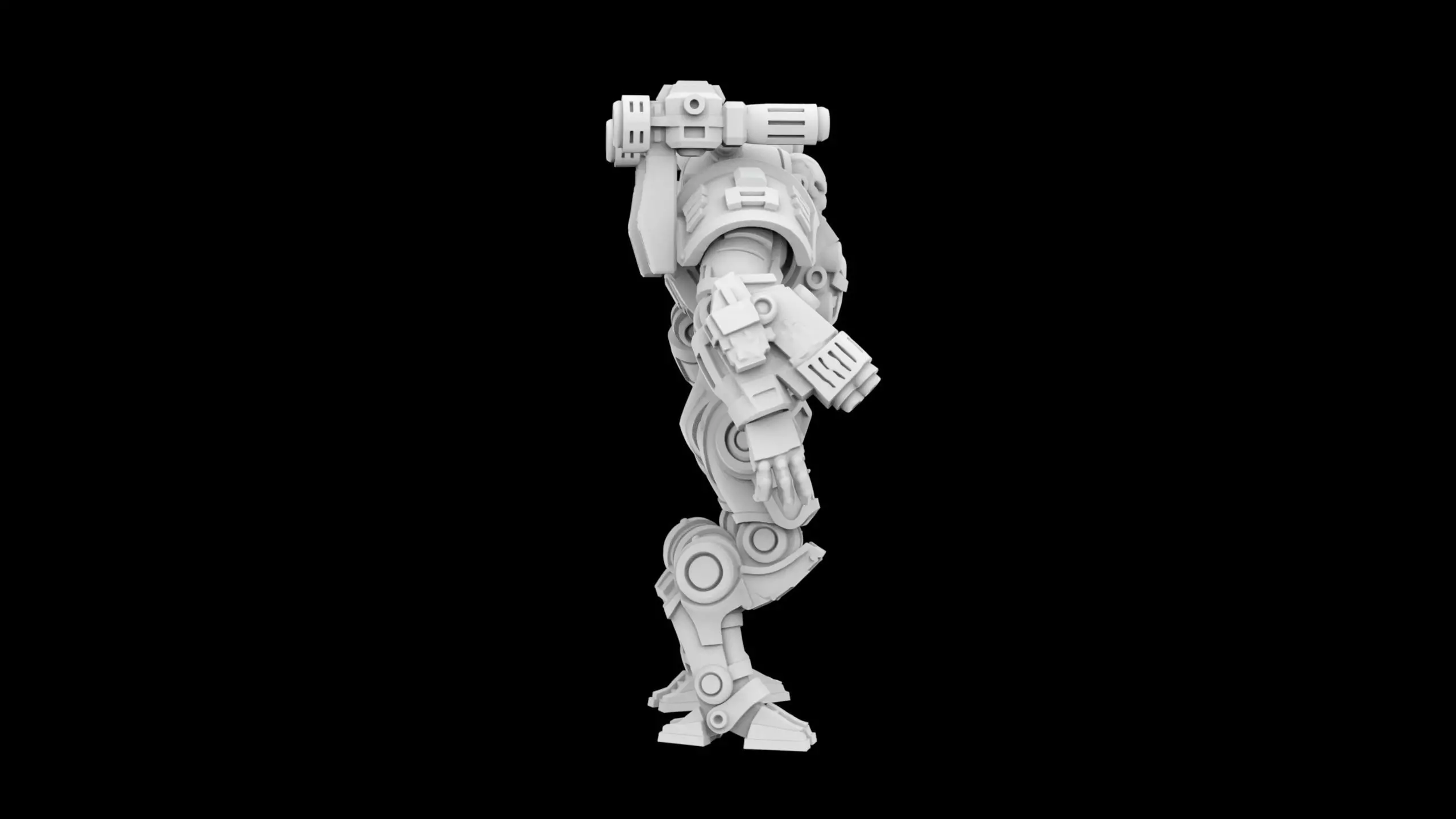 Sci-Fi Robot Assassin Printable 3D Character 3D print model_5