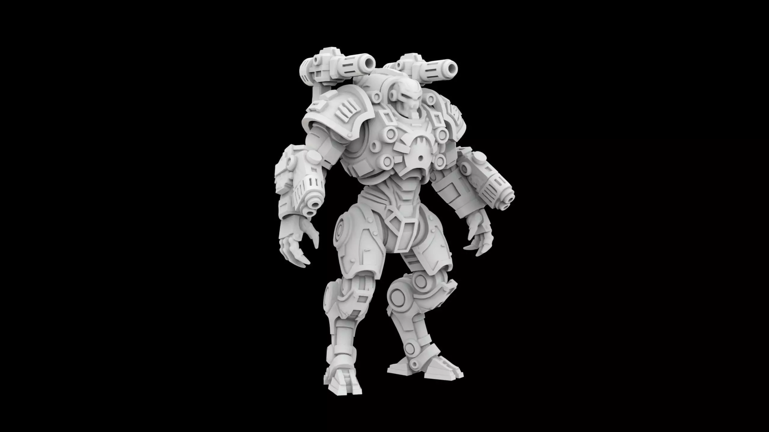 Sci-Fi Robot Assassin Printable 3D Character 3D print model_0