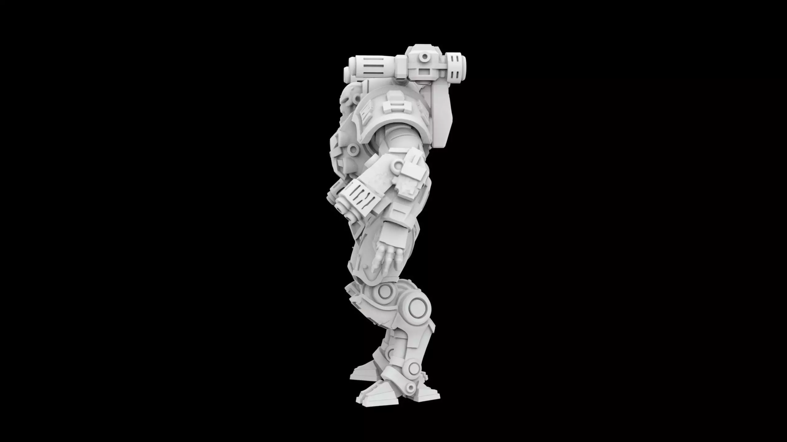 Sci-Fi Robot Assassin Printable 3D Character 3D print model_2