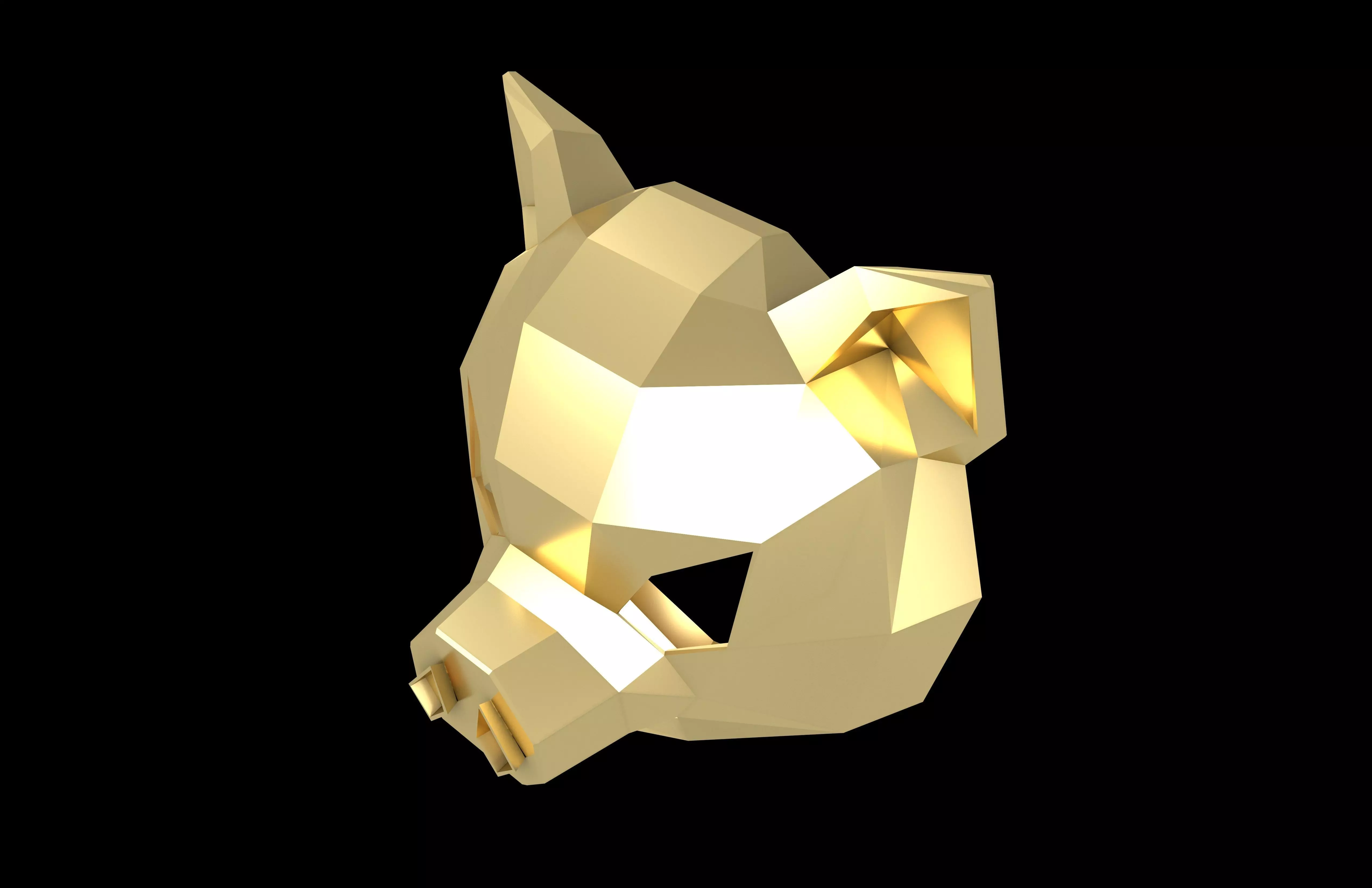 Lowpoly Pig Mask V1 005 Low-poly 3D model_2