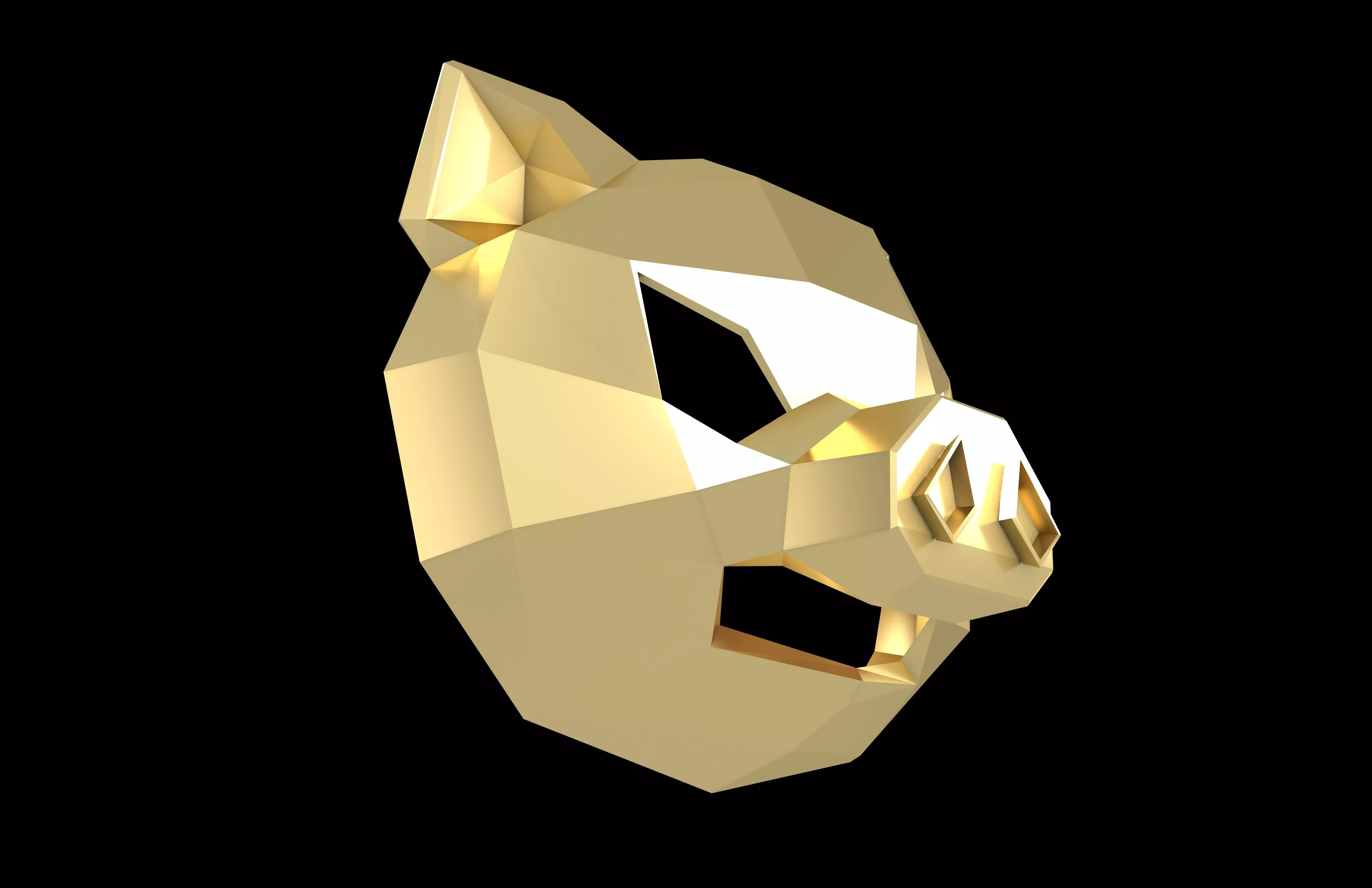 Lowpoly Pig Mask V1 005 Low-poly 3D model_3