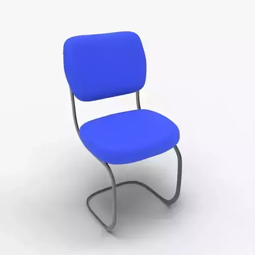 Modern Blue Fabric Office Chair -  Comfortable Metal Design 3D model